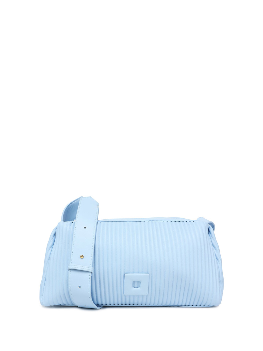 

London Rag Textured Self Design Structured Sling Bag, Blue