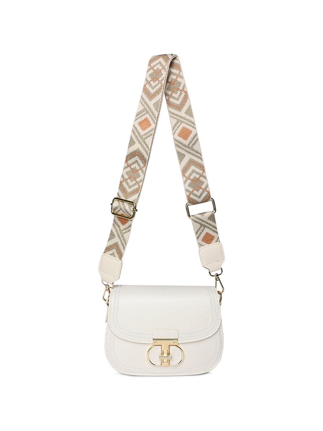 

London Rag Textured Structured Sling Bag, White