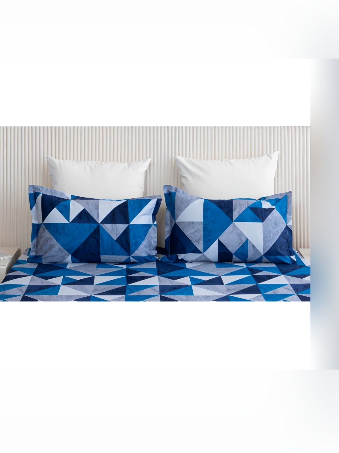 

HOMEMONDE Grey & White 2 Pieces Printed Pure Cotton Rectangle Pillow Covers
