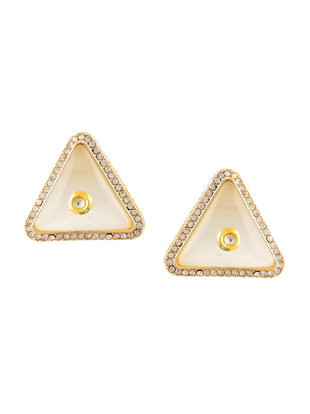 

GRLIE Alloy Cubic Zirconia Triangular Studs Earrings, Gold