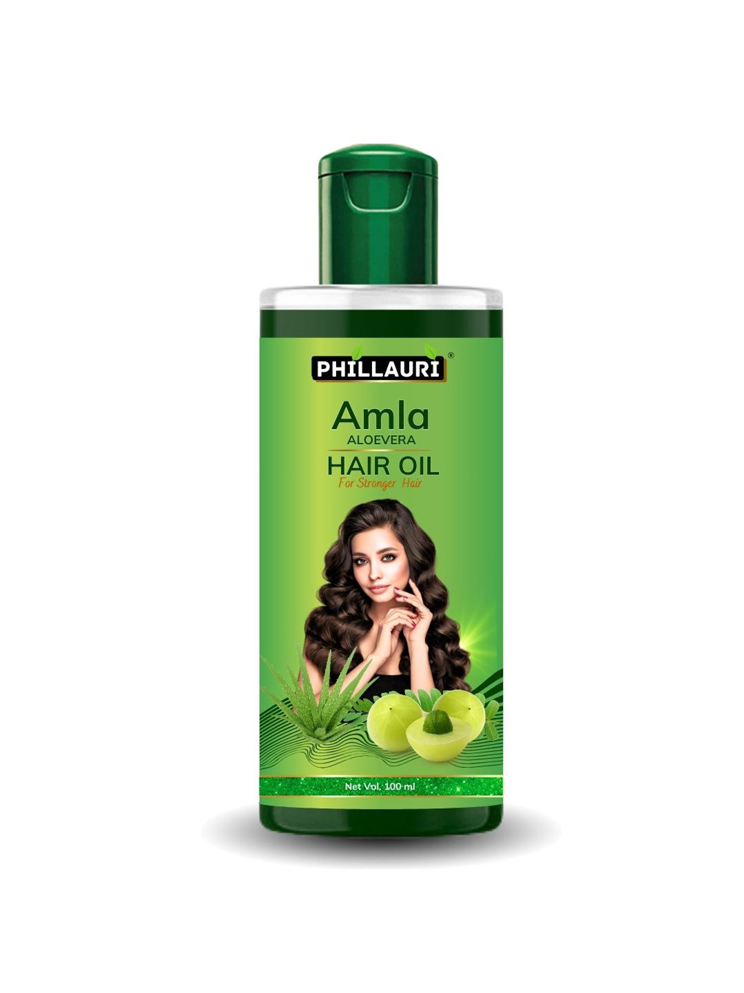 

Phillauri Natural Pure Amla Aloe Vera Hair Oil - 100 ml, Green