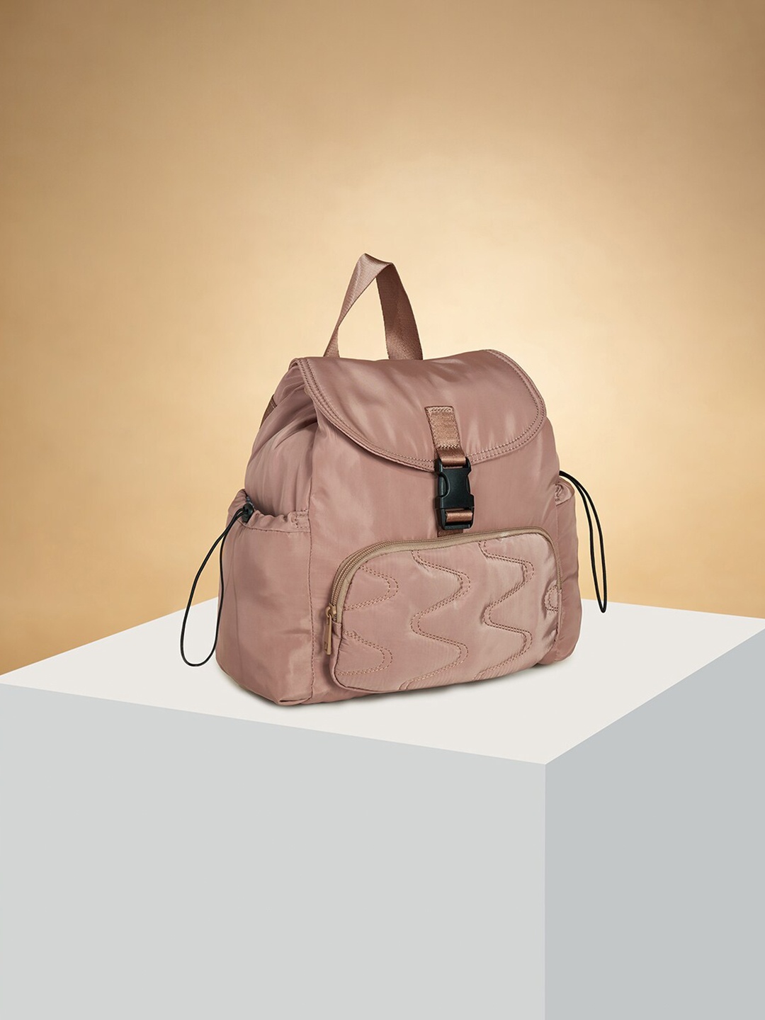 

Forever Glam by Pantaloons Women Textured Backpack, Beige