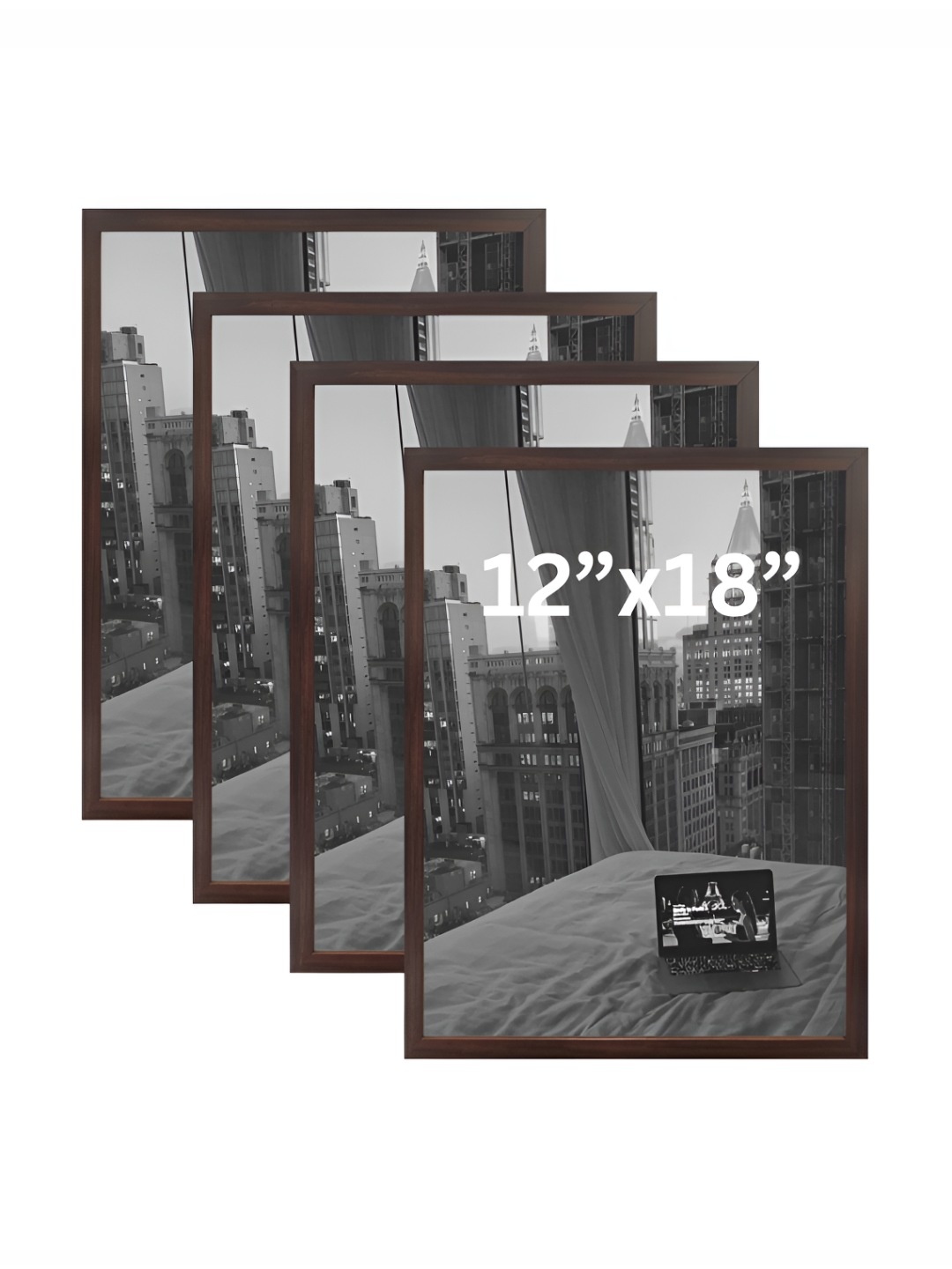 

AbhiKalpya Art Studio-Get a vibe Brown 4 Pieces Wall Photo Frames