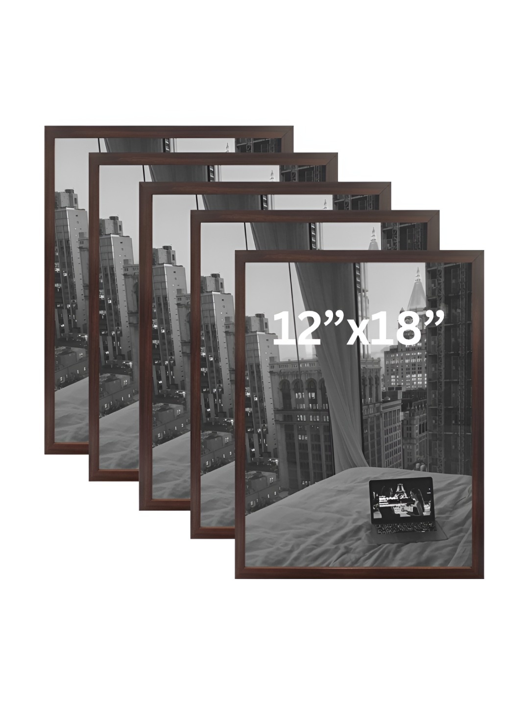 

AbhiKalpya Art Studio-Get a vibe Brown 5 Pieces Wall Photo Frames