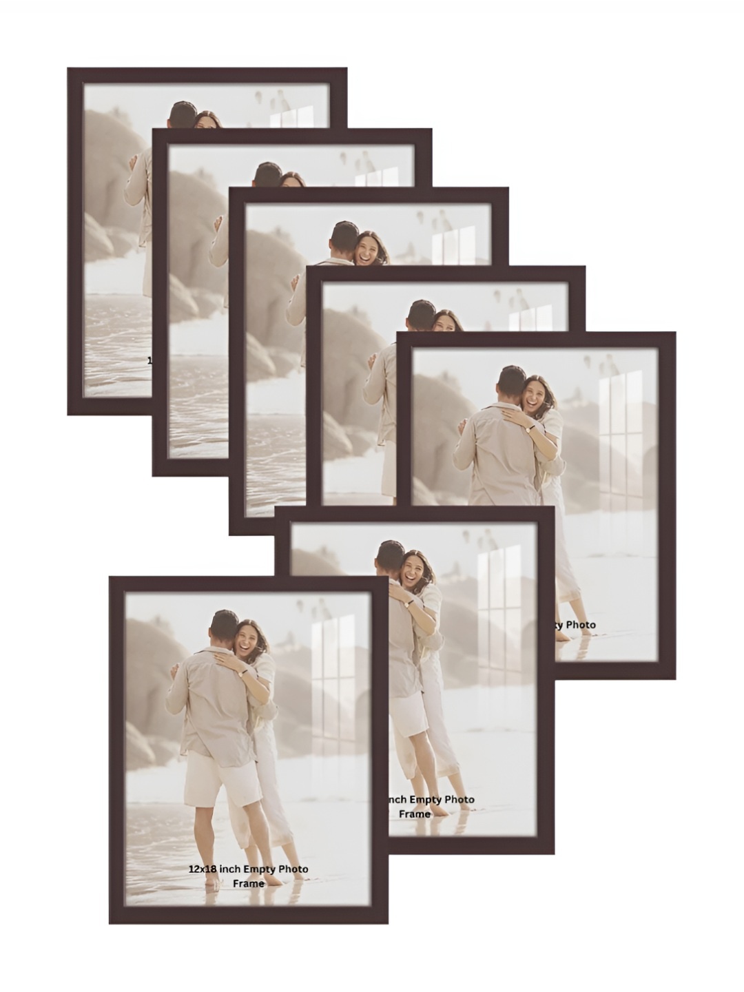 

AbhiKalpya Art Studio-Get a vibe Brown 7 Pieces Wall Photo Frames