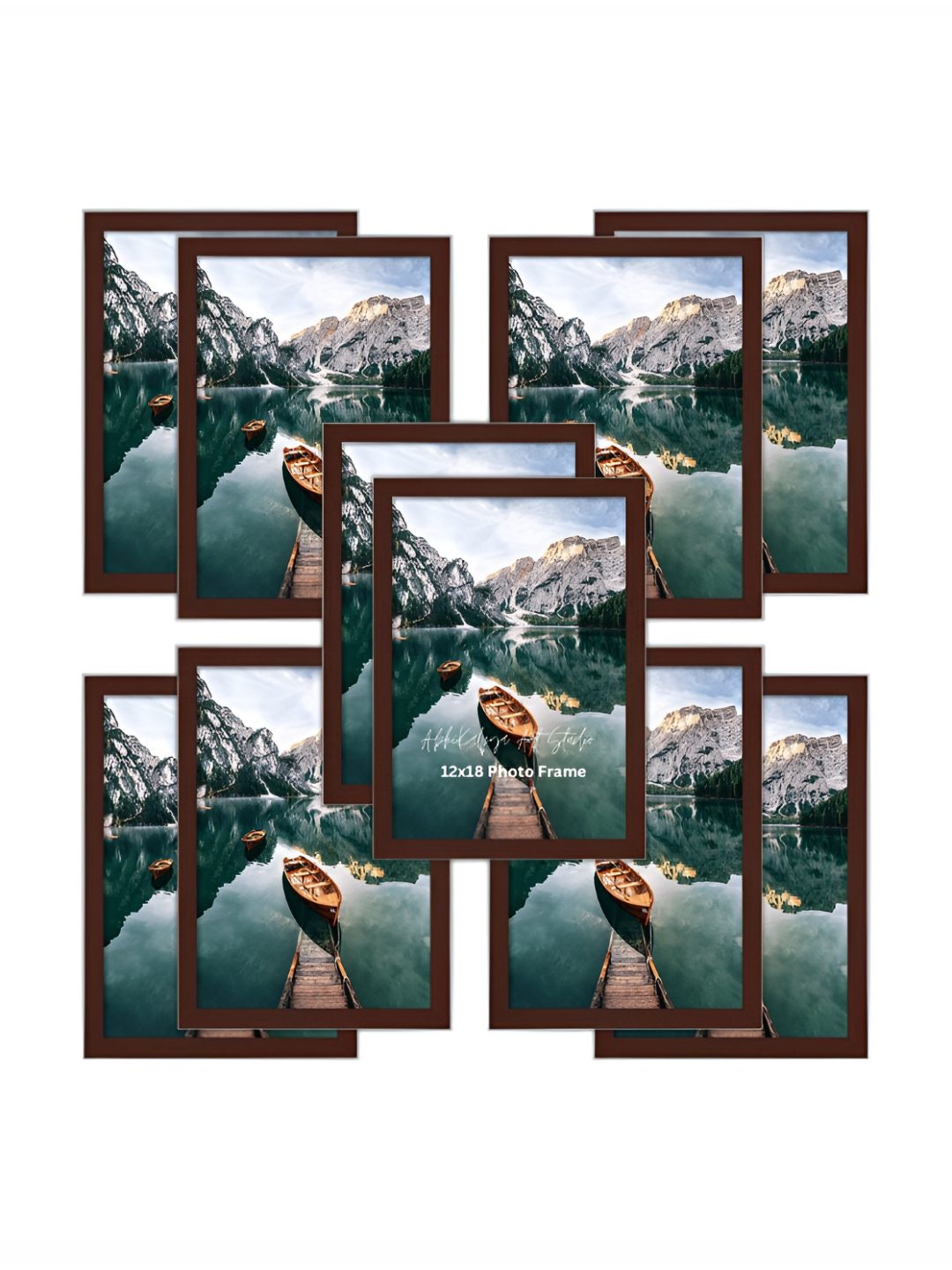 

AbhiKalpya Art Studio-Get a vibe Brown 10 Pieces Wall Photo Frames