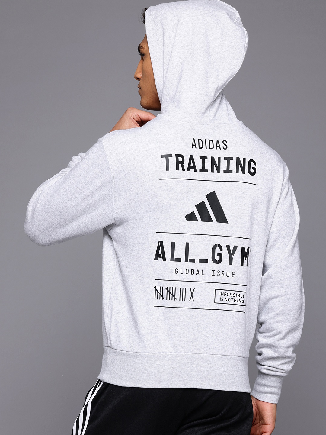 

ADIDAS Unisex Printed Hooded Training Sweatshirt, White