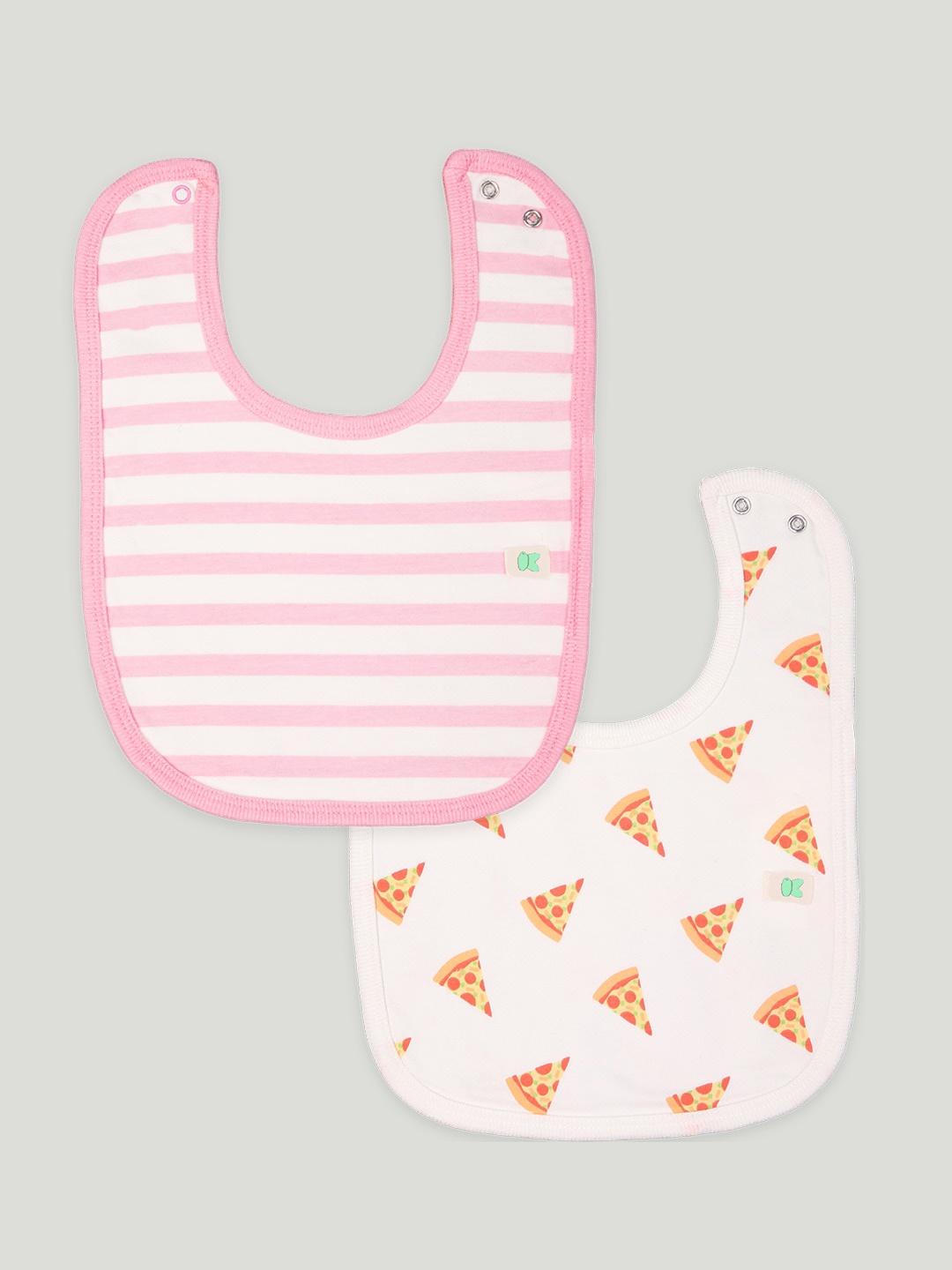 

Kidbea Kids Pack Of 2 Printed Organic Cotton Bibs, Pink
