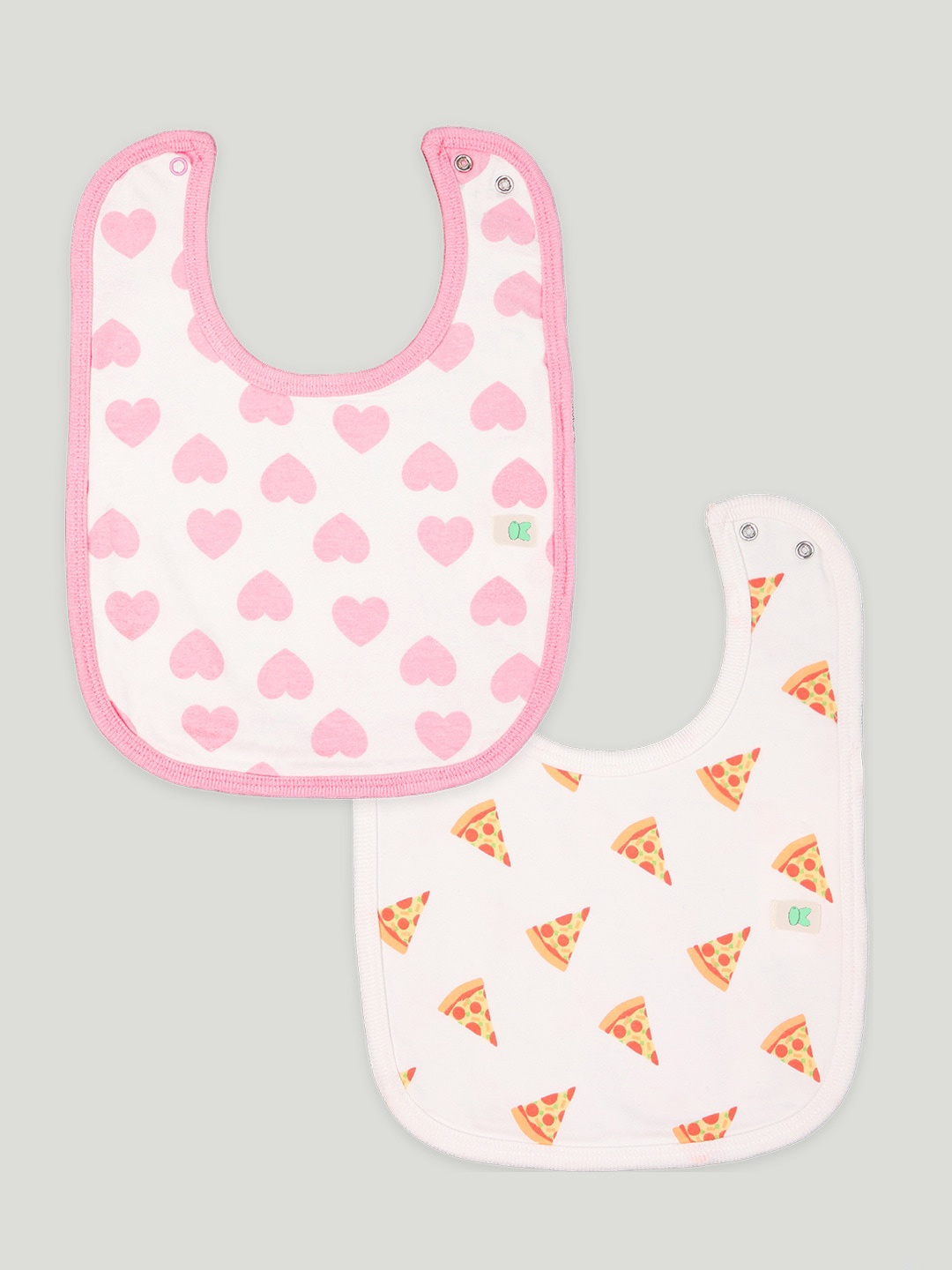 

Kidbea Kids Pack Of 2 Printed Organic Cotton Bibs, Pink