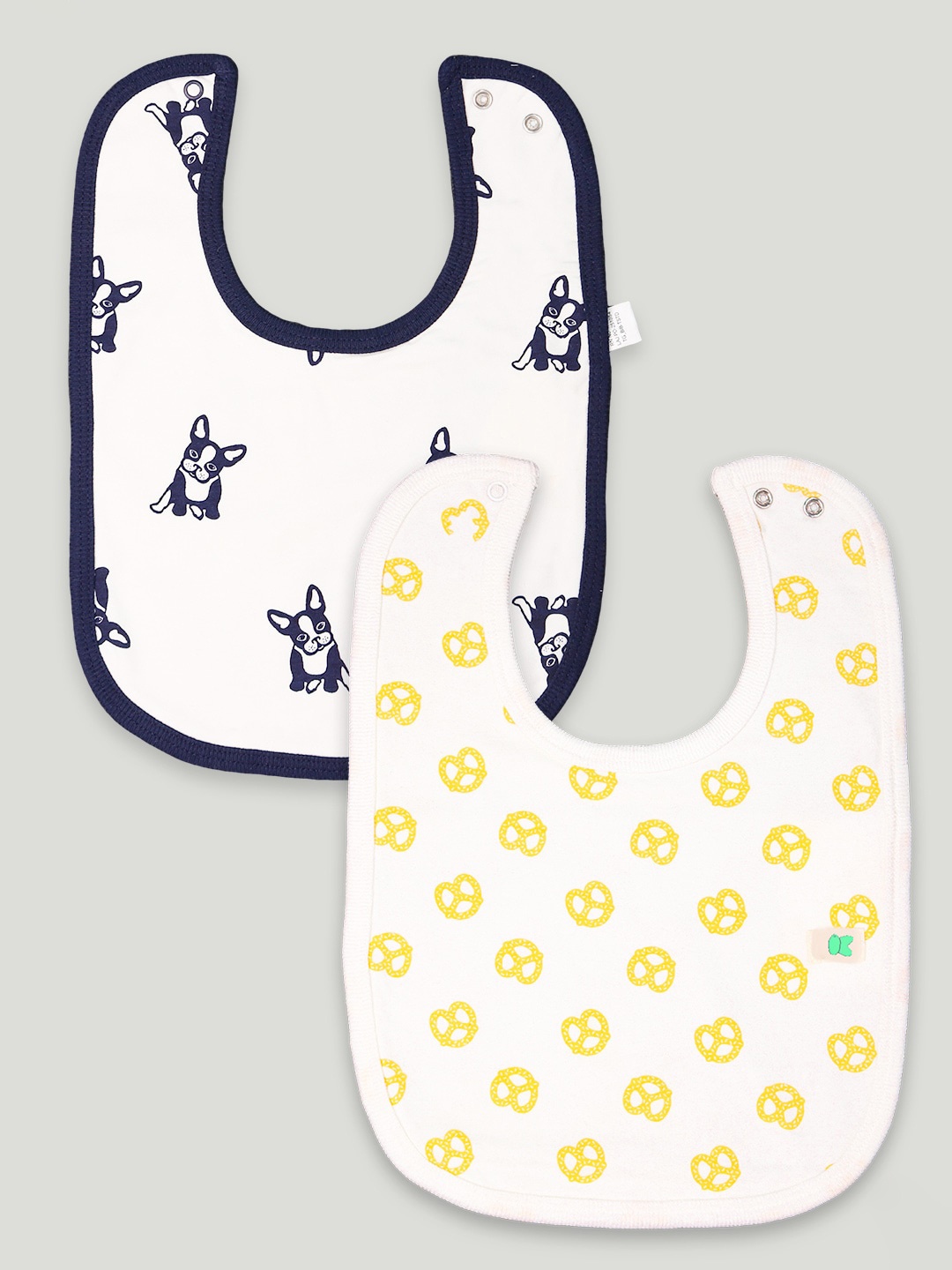 

Kidbea Kids Pack Of 2 Printed Organic Cotton Bibs, Navy blue
