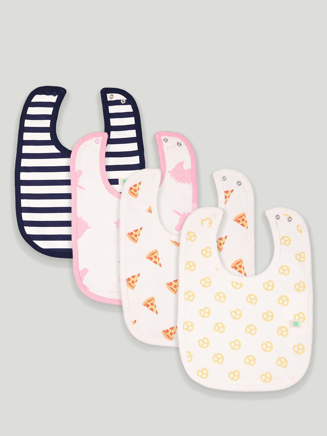 

Kidbea Kids Pack Of 4 Printed Organic Cotton Bibs, Blue