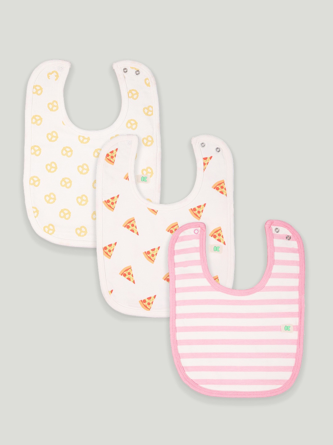 

Kidbea Kids Pack Of 3 Printed Organic Cotton Bibs, Yellow