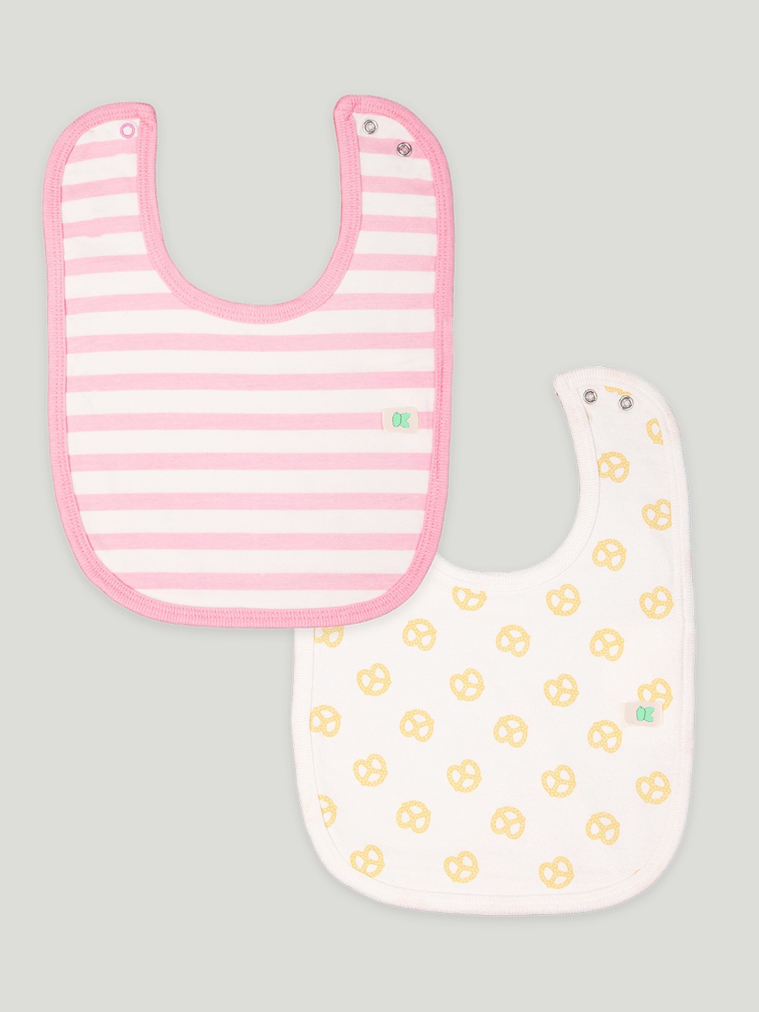 

Kidbea Pack Of 2 Printed Organic Cotton Bibs, Pink