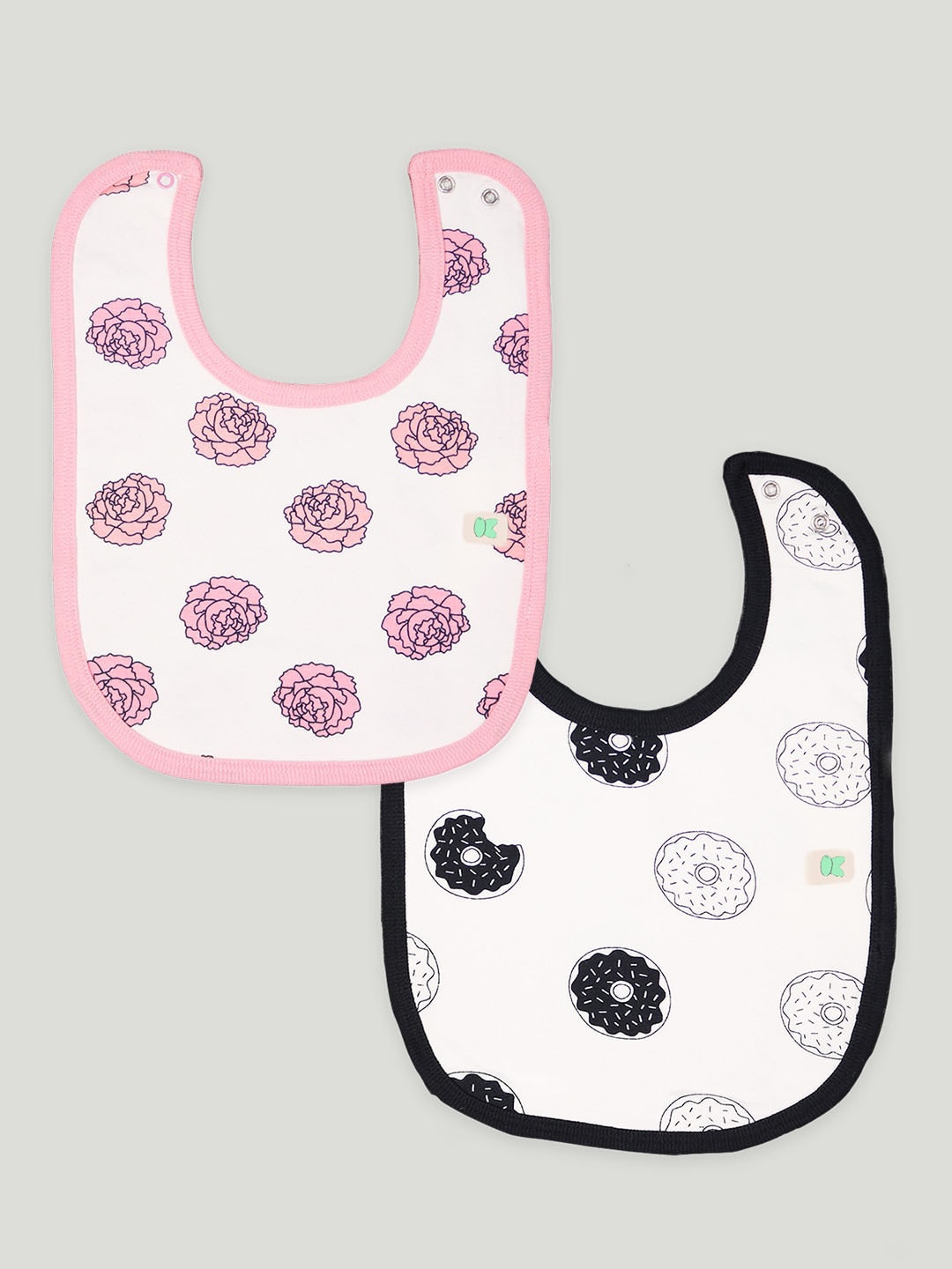 

Kidbea Pack Of 2 Printed Organic Cotton Bibs, Pink