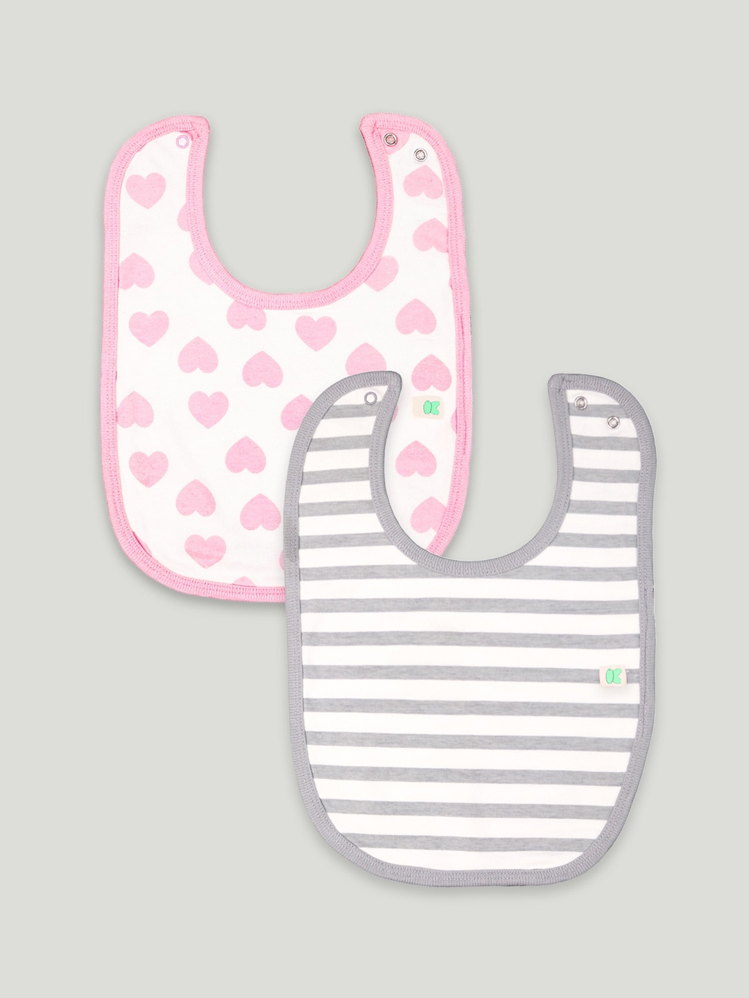 

Kidbea Kids Pack Of 2 Printed Organic Cotton Bibs, Pink