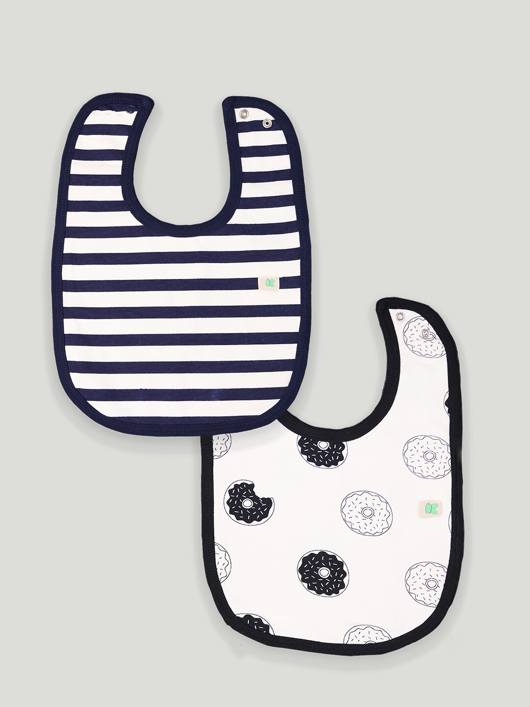 

Kidbea Infants Kids Pack Of 2 Printed Organic Cotton Bibs, Blue