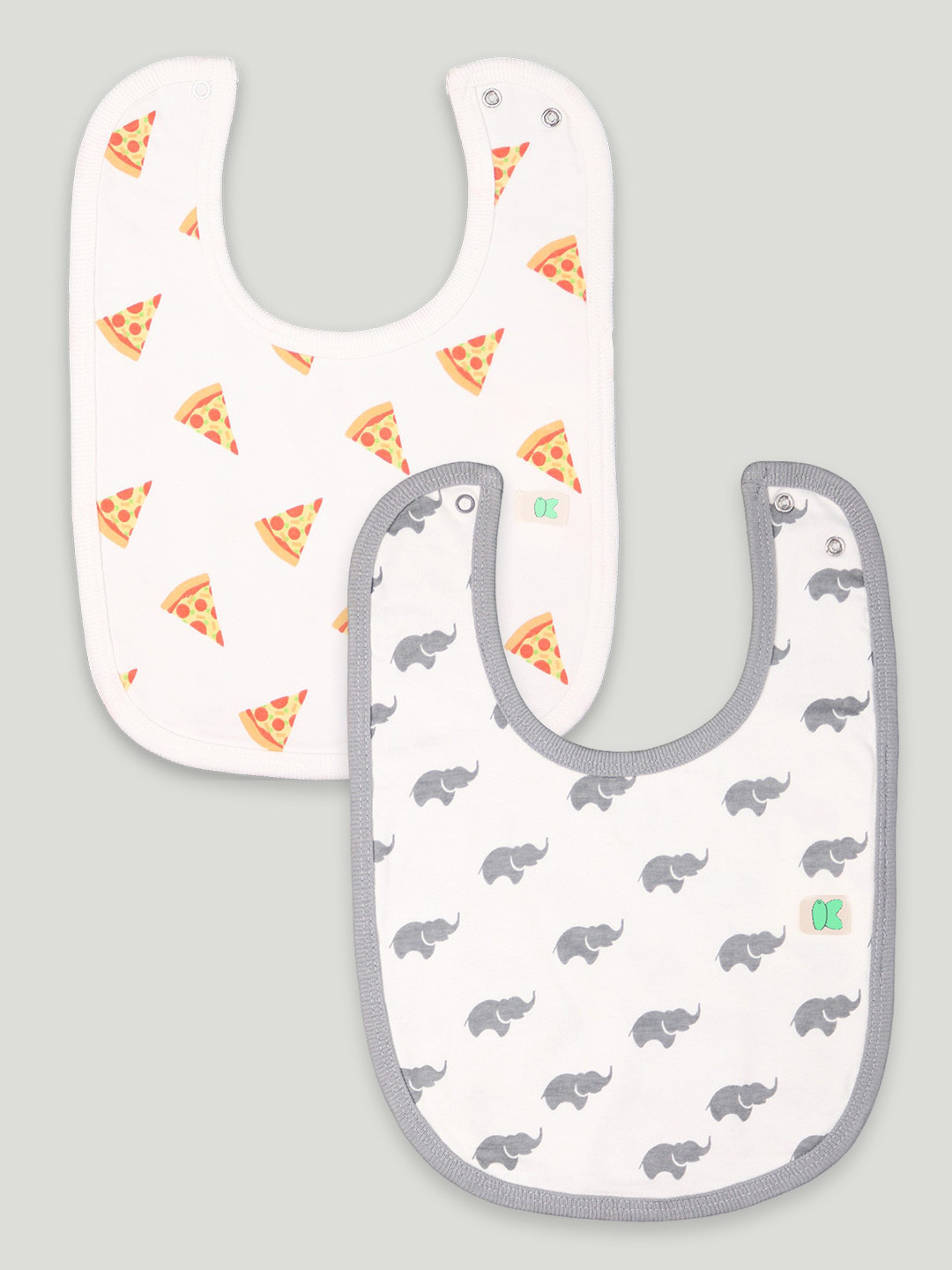 

Kidbea Pack Of 2 Printed Organic Cotton Bibs, Yellow