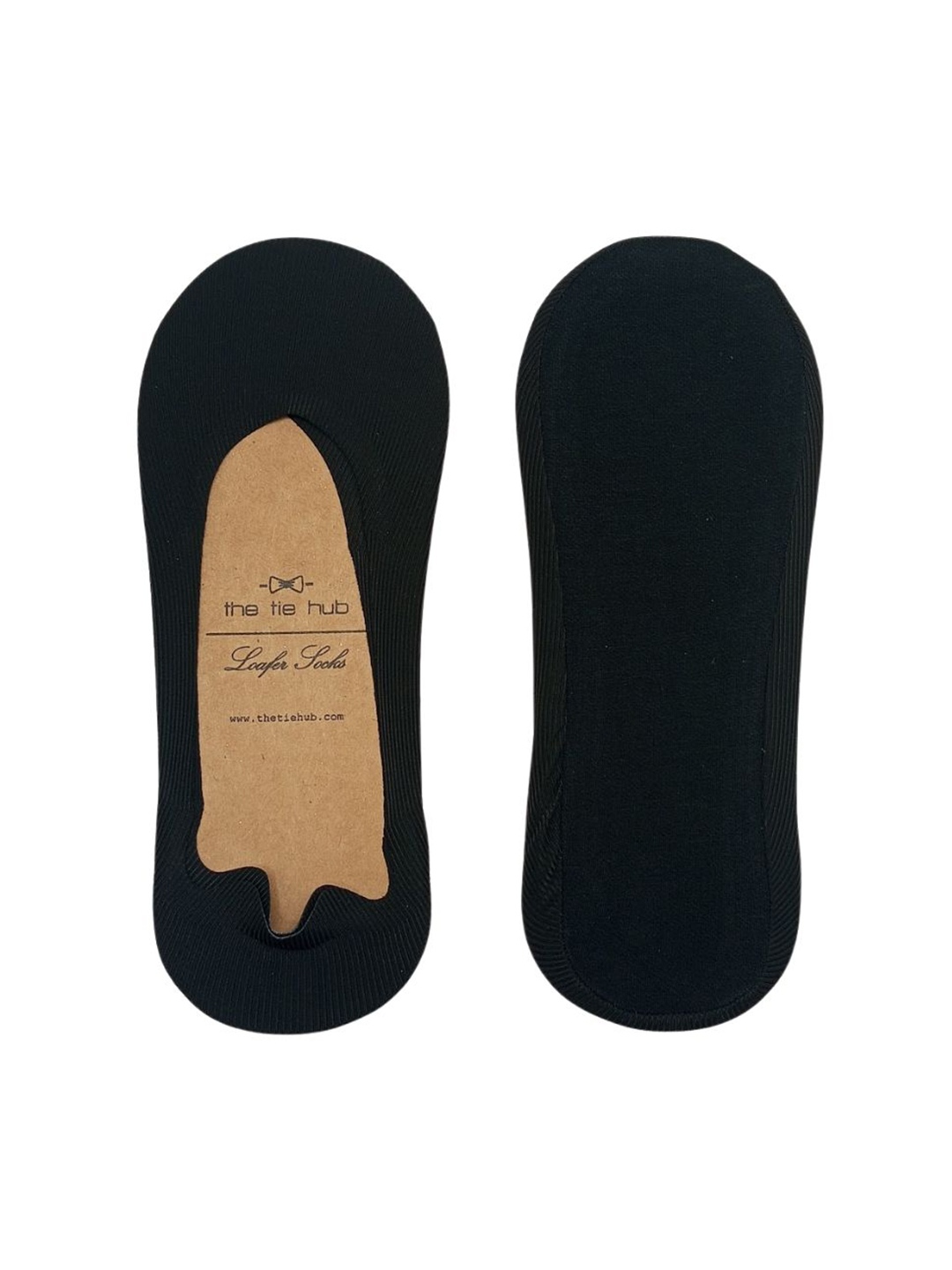 

The Tie Hub Men Breathable & Stretchable Loafer Socks, Black