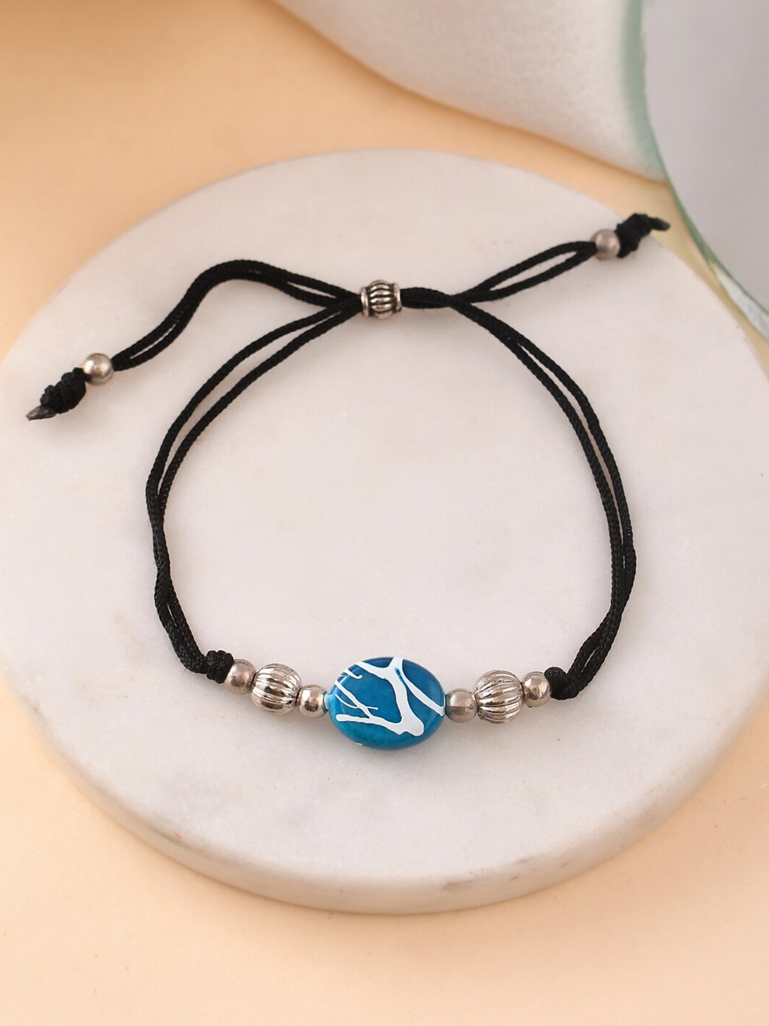 

Silvermerc Designs Silver-Plated Crystal Studded Anklet