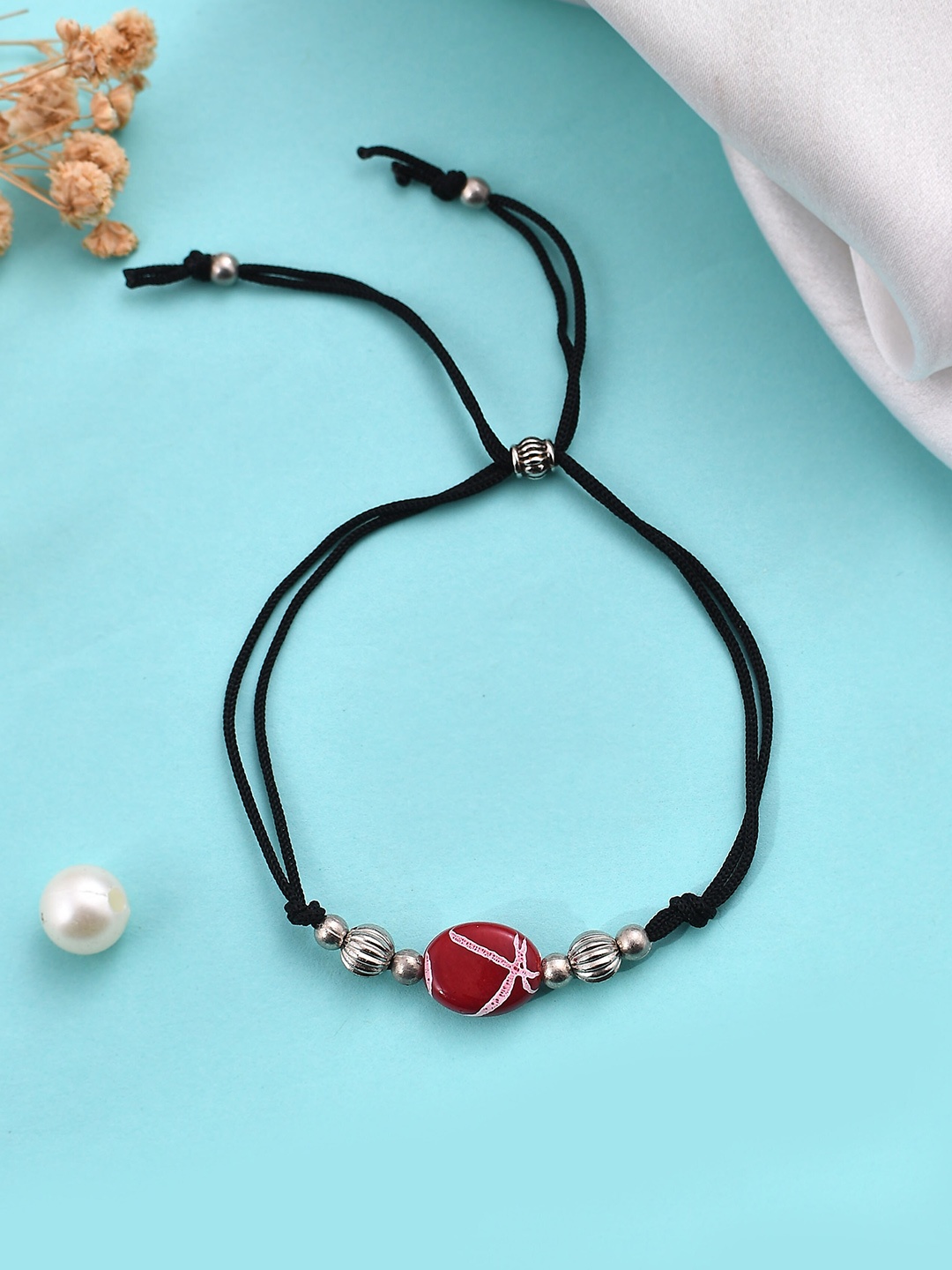 

Silvermerc Designs Silver-Plated Crystal Studded Anklet