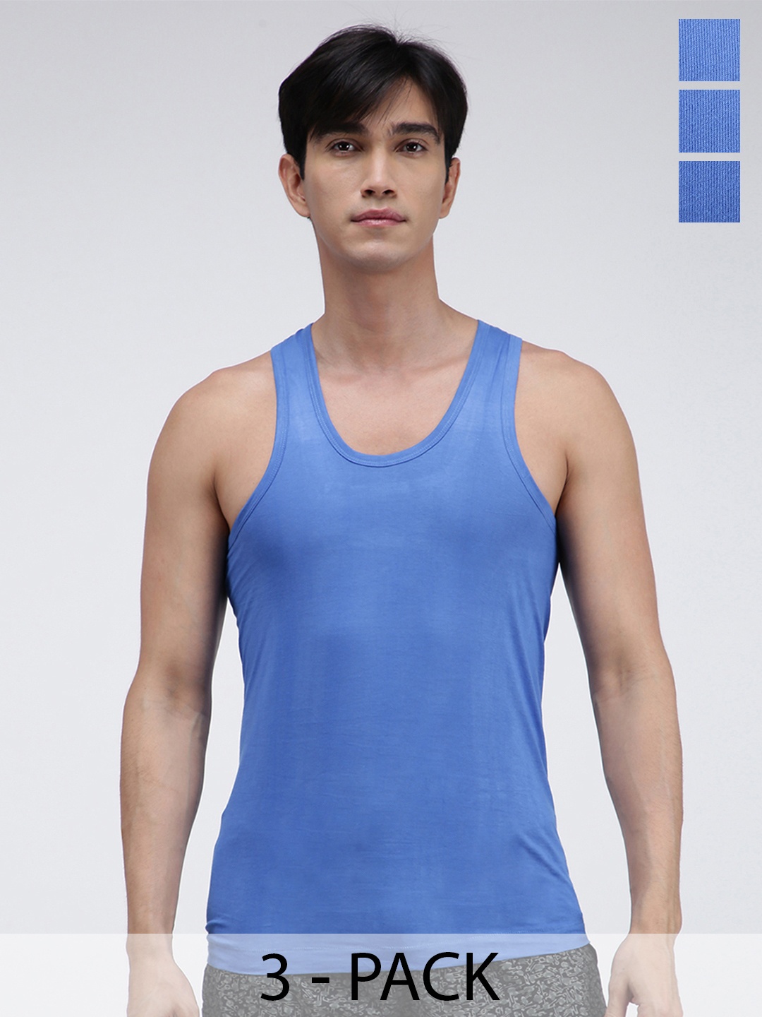 

AMUL COMFY Pack Of 4 Pure Cotton Undershirt Innerwear Vests AC-CVESTRN-SKY-XL-3PC, Blue
