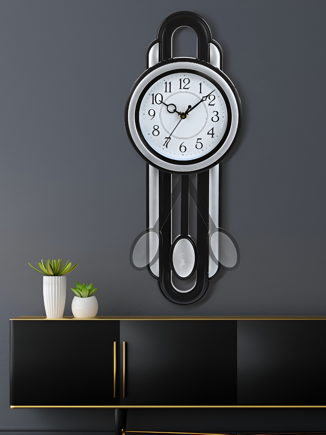 

Attractionz Silver-Toned Wall Clock