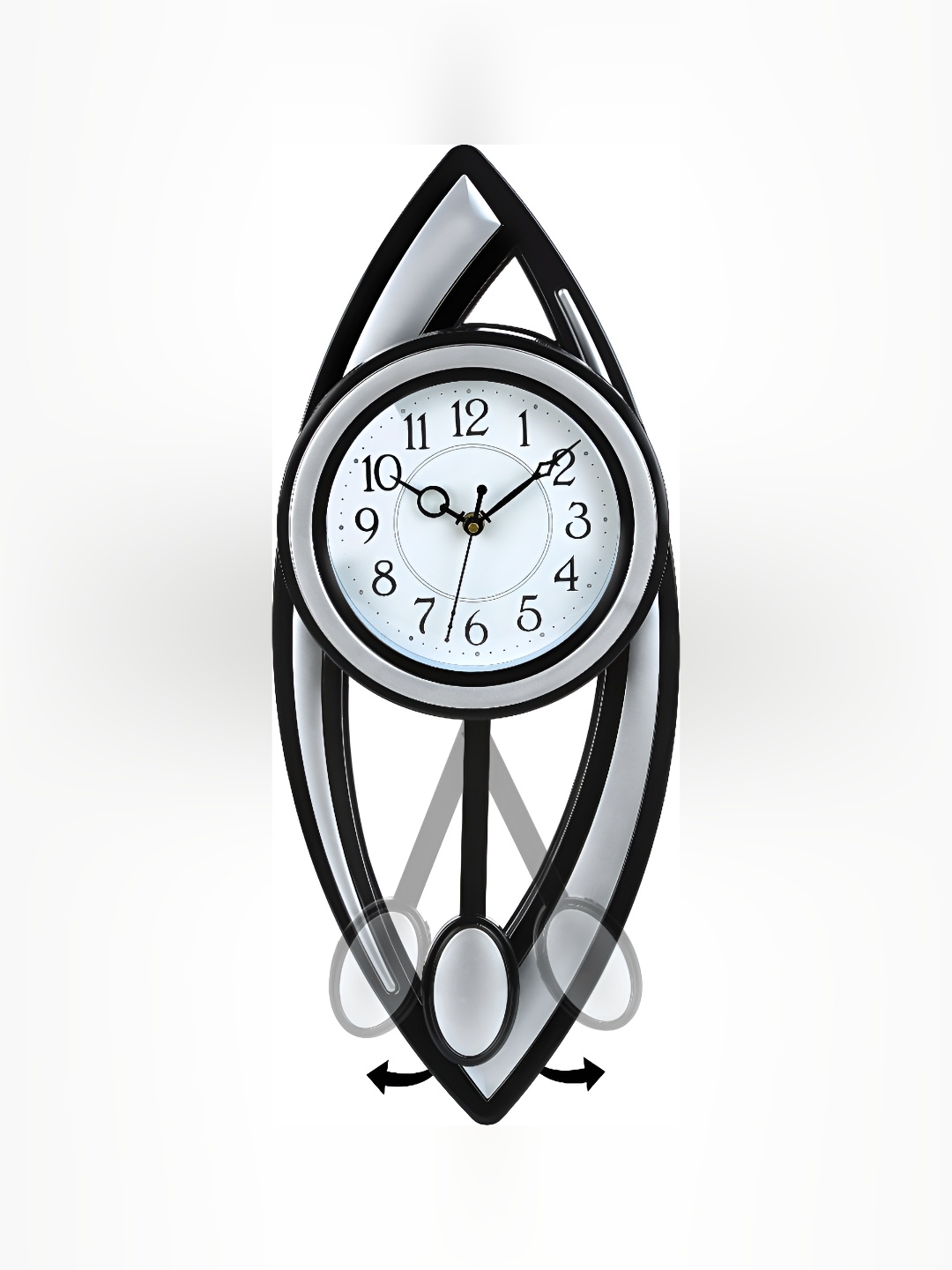 

Attractionz Silver-Toned & Black Analogue Contemporary Round Wall Clock