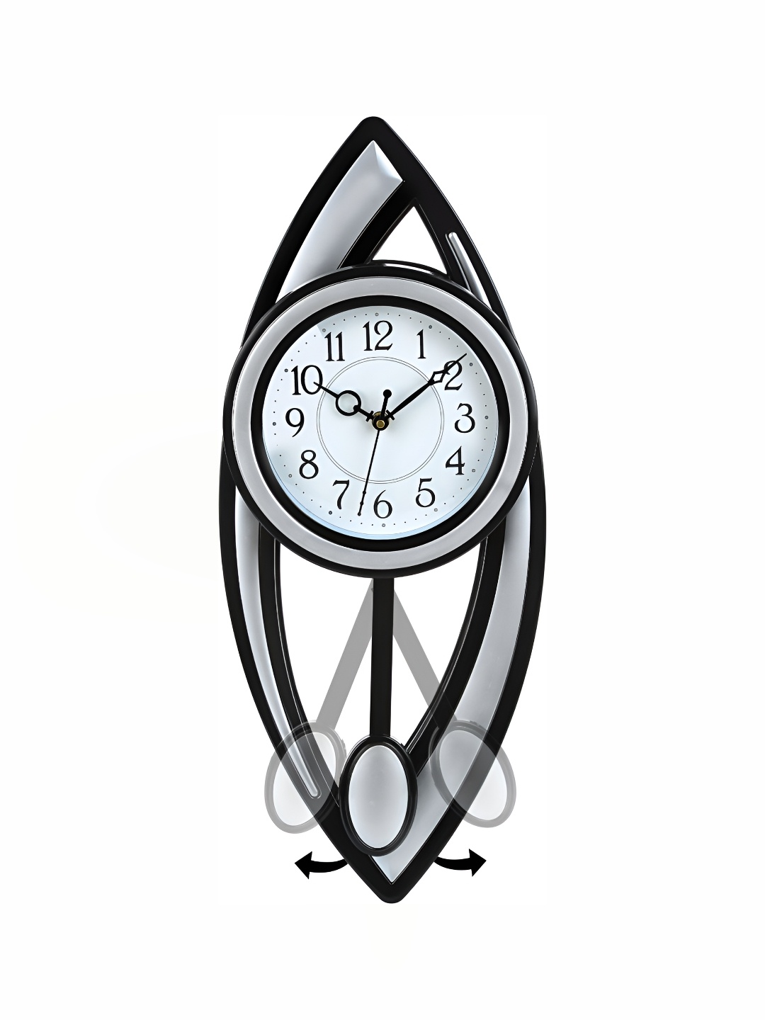 

Attractionz Silver-Toned &White Round Wall Clock