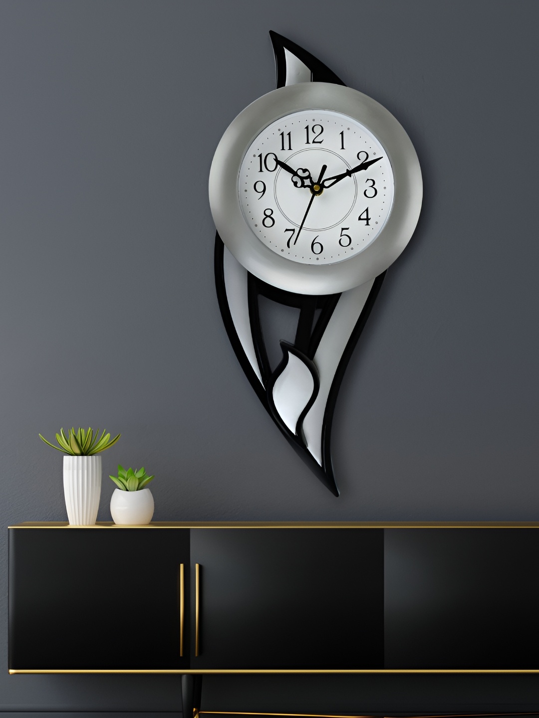 

Attractionz Silver-Toned Wall Clock