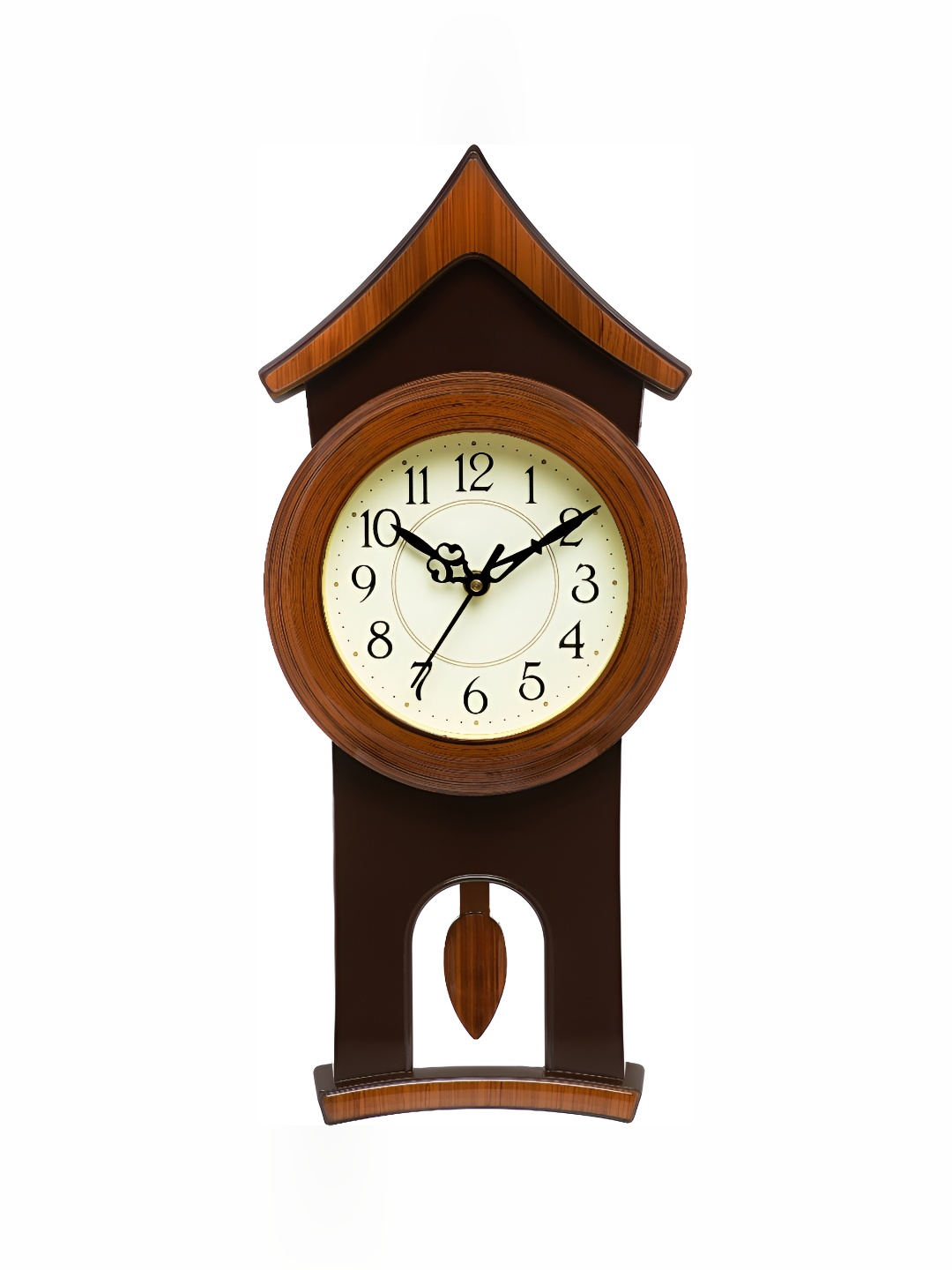 

Attractionz Brown & White Textured Contemporary Round Shaped Wall Clock