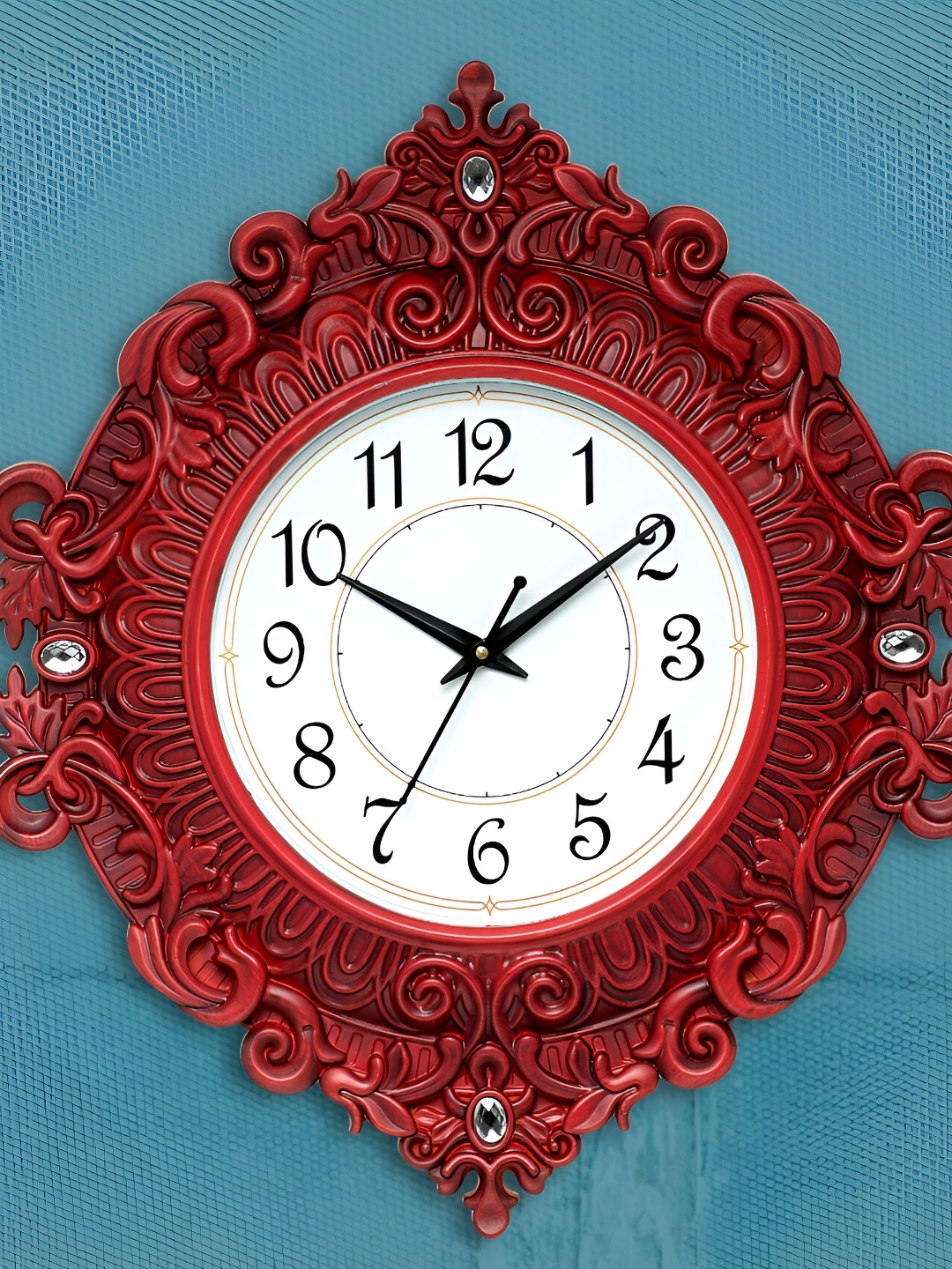 

Attractionz Red & White Textured Contemporary Round Shaped Pendulum Wall Clock