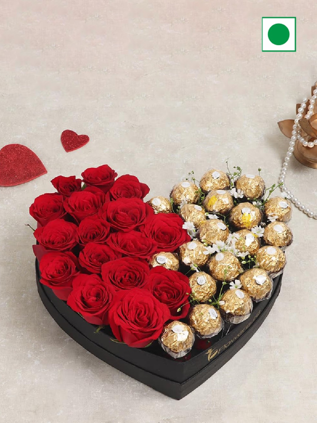 

Floweraura Set of 2 Rose Flowers Bouquet With Chocolates, Red