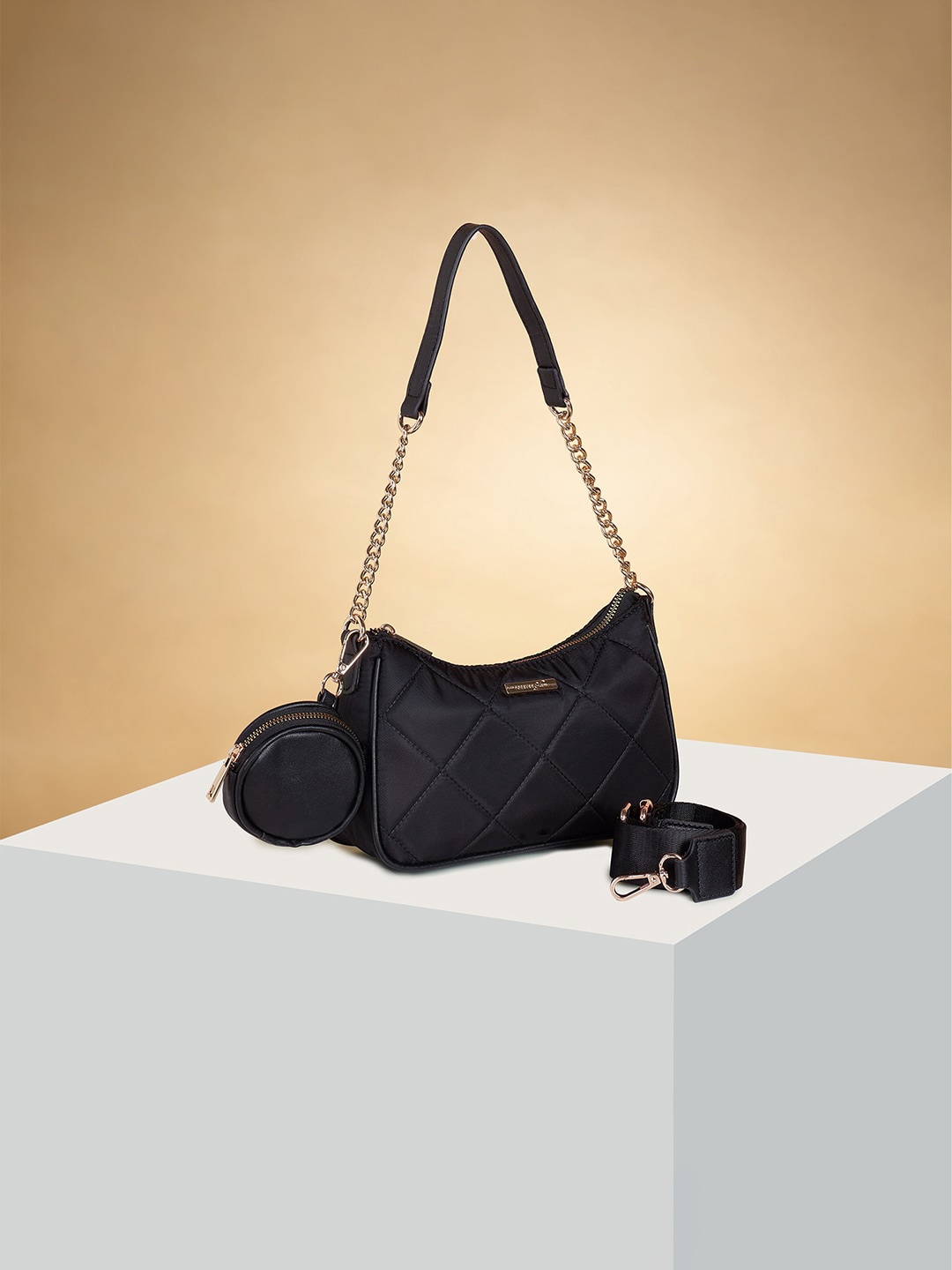 

Forever Glam by Pantaloons Structured Shoulder Bag, Black