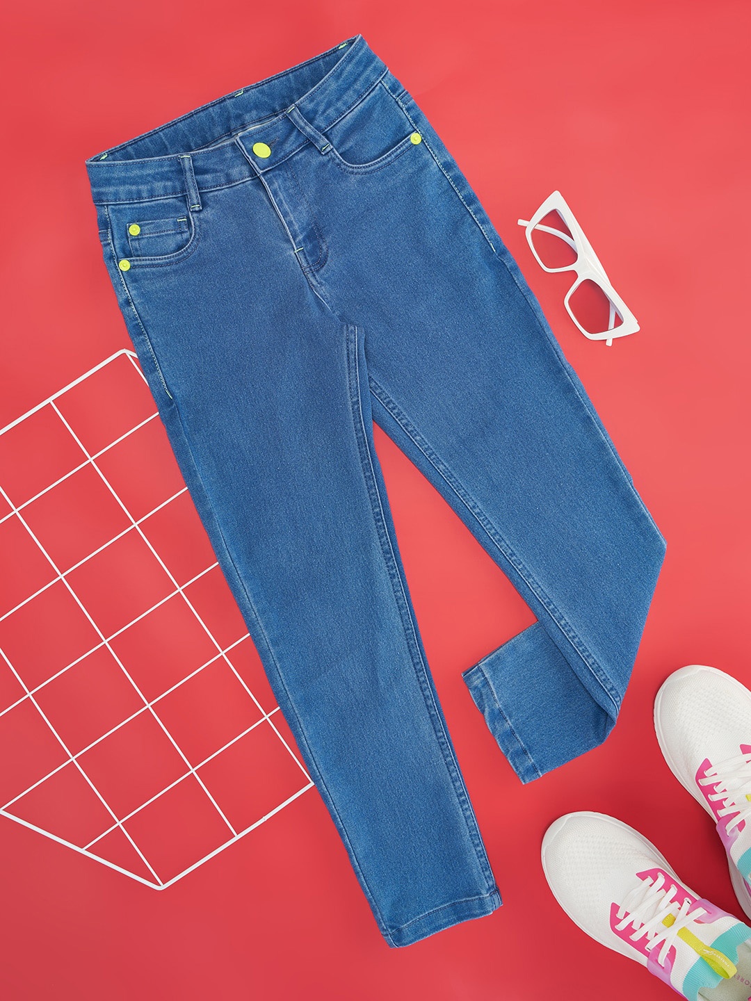 

Pantaloons Junior Infant Girls Slim Fit Clean Look Jeans, Blue
