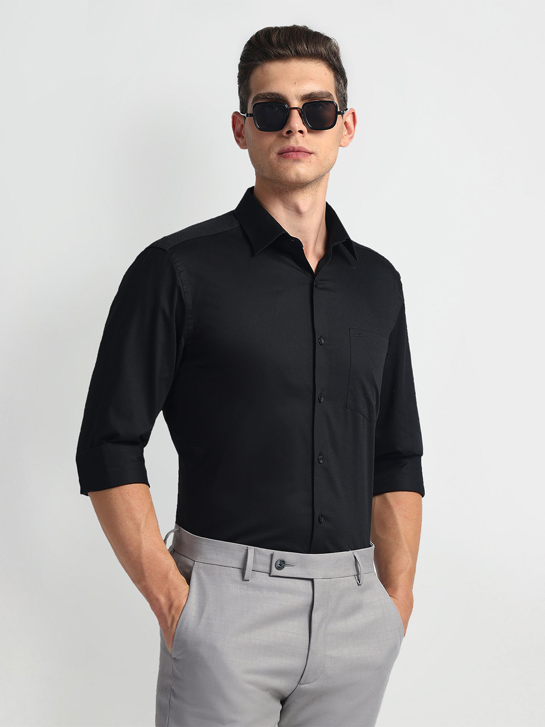 

Arrow Men Opaque Cotton Formal Shirt, Black