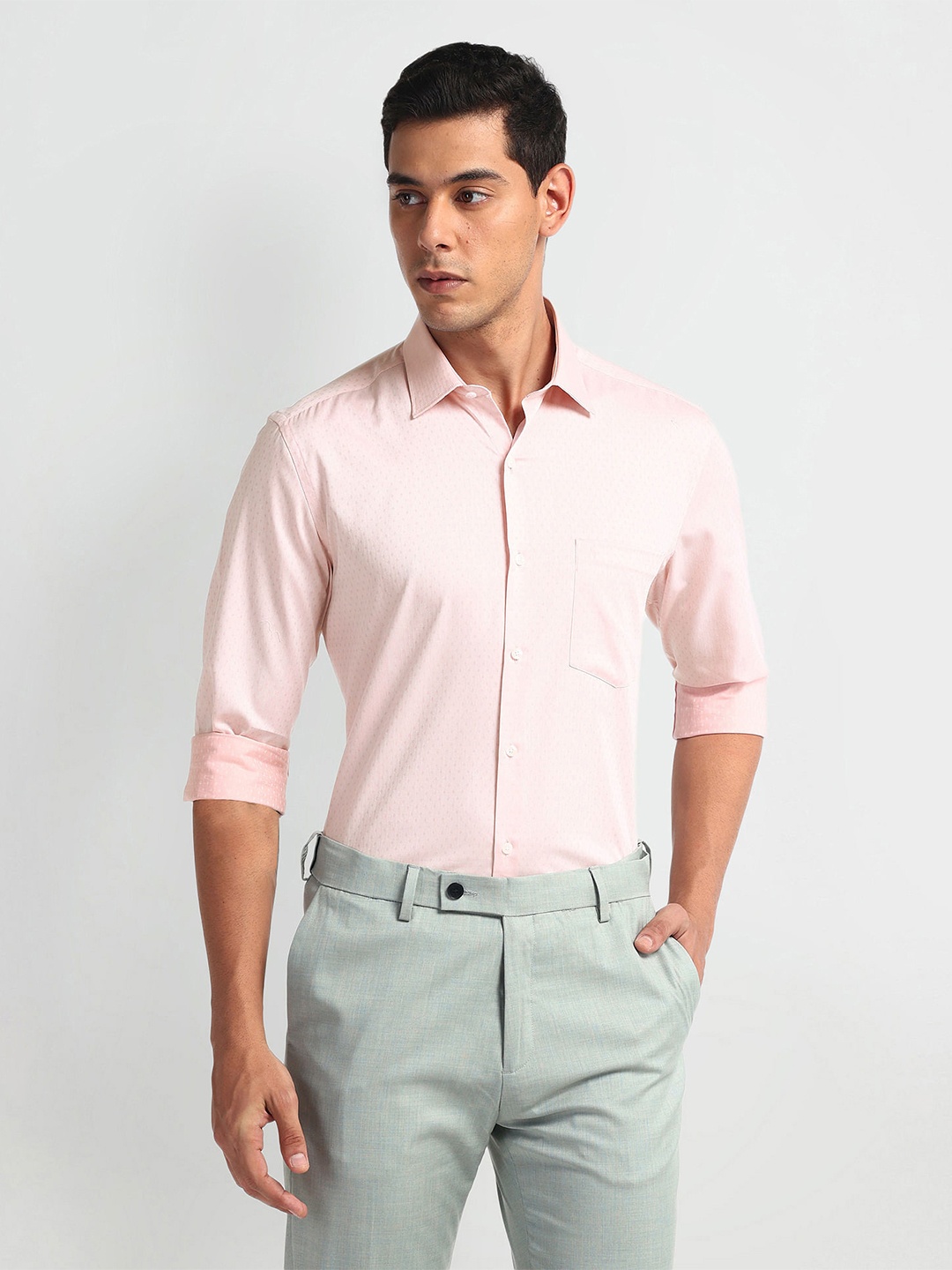 

Arrow Men Opaque Cotton Formal Shirt, Pink