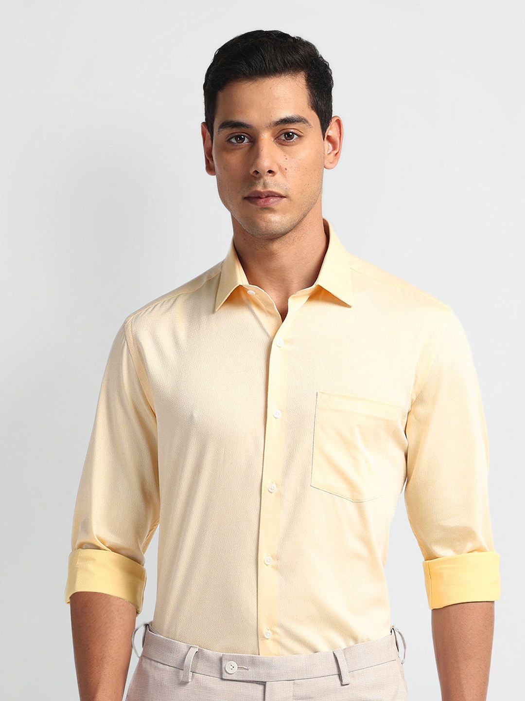 

Arrow Men Opaque Formal Shirt, Yellow