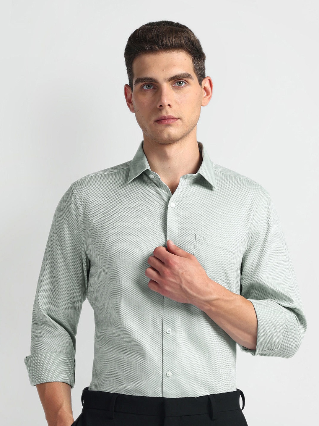 

Arrow Men Opaque Formal Shirt, Green