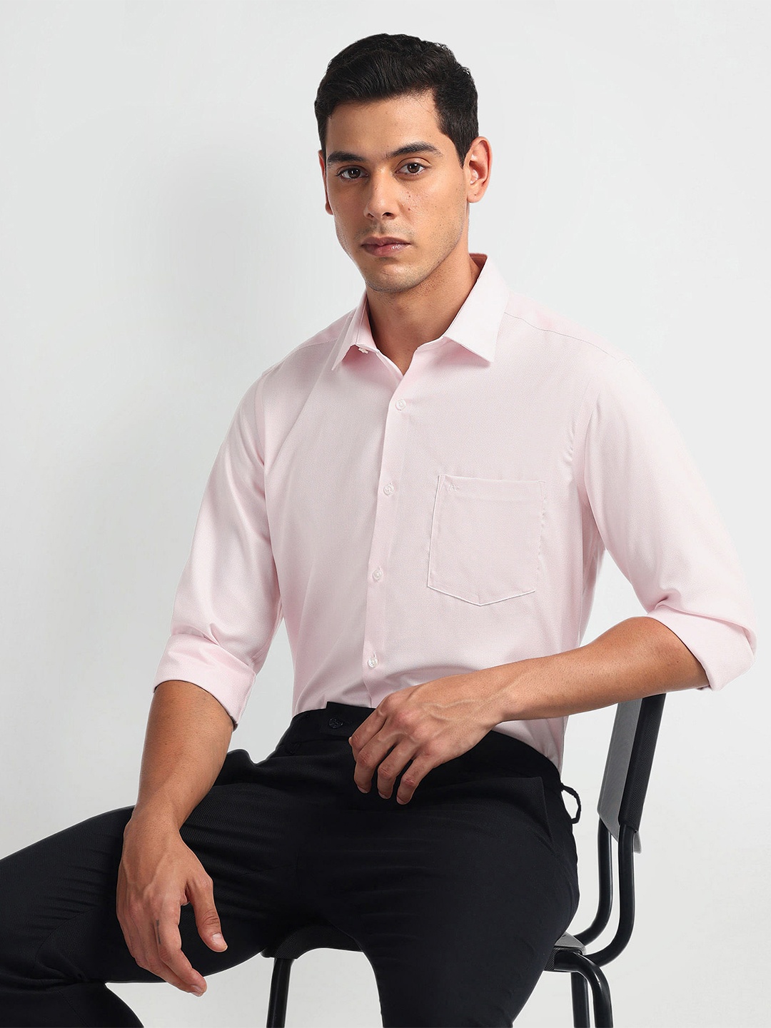 

Arrow Men Micro Ditsy Spread Collar Cotton Formal Shirt, Pink