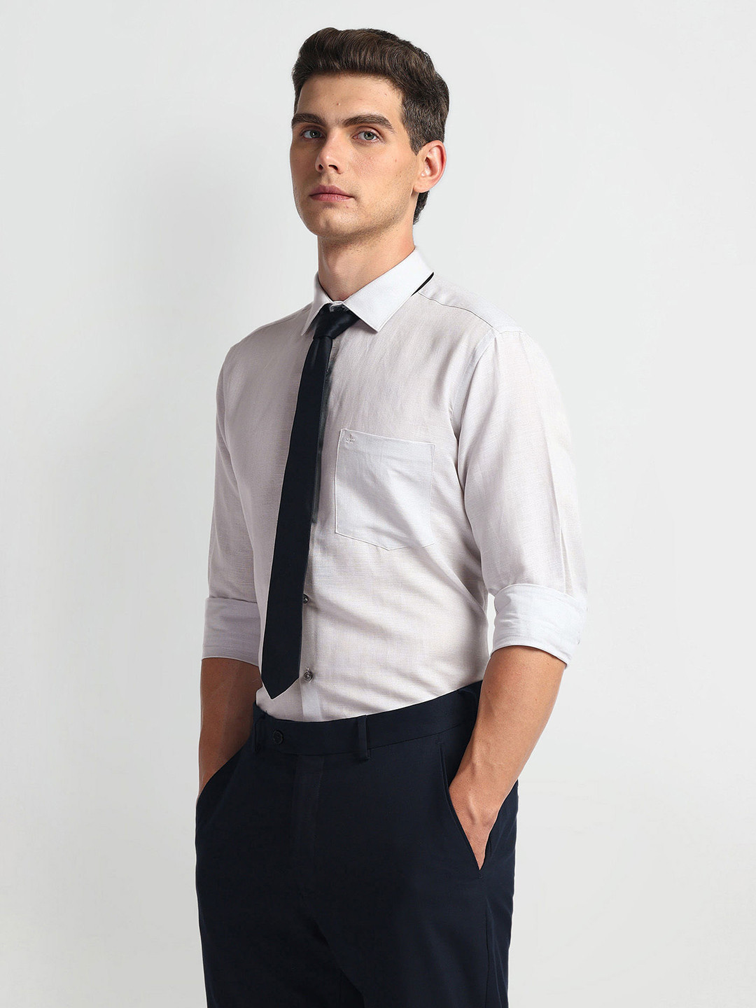 

Arrow Men Opaque Striped Formal Shirt, Grey