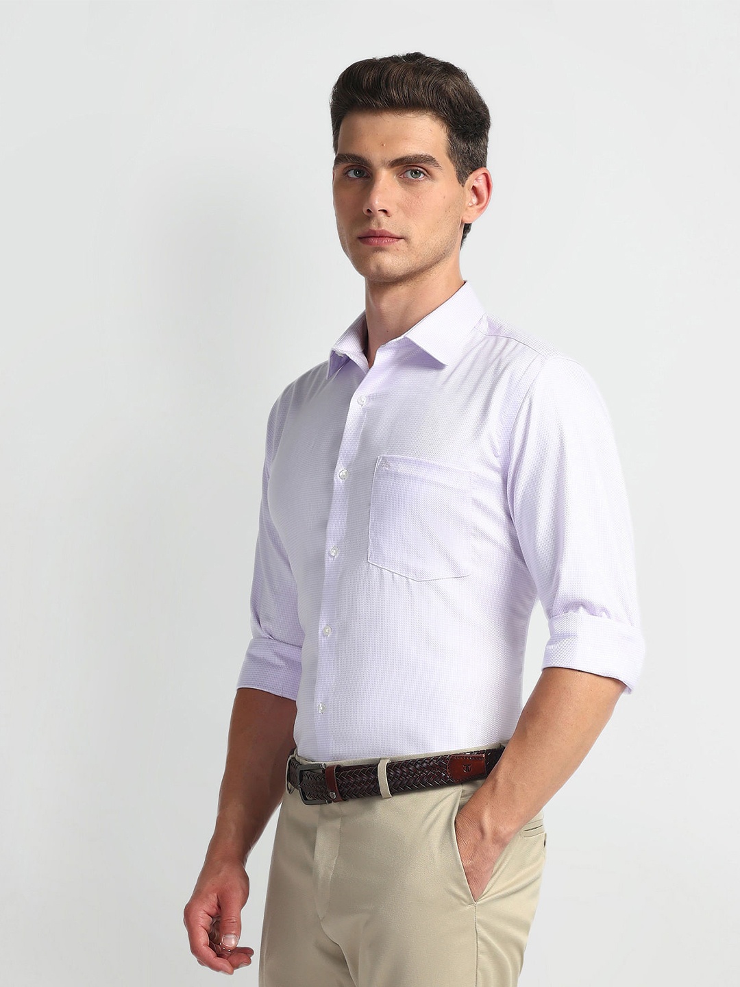 

Arrow Men Opaque Autopress Formal Shirt, Purple