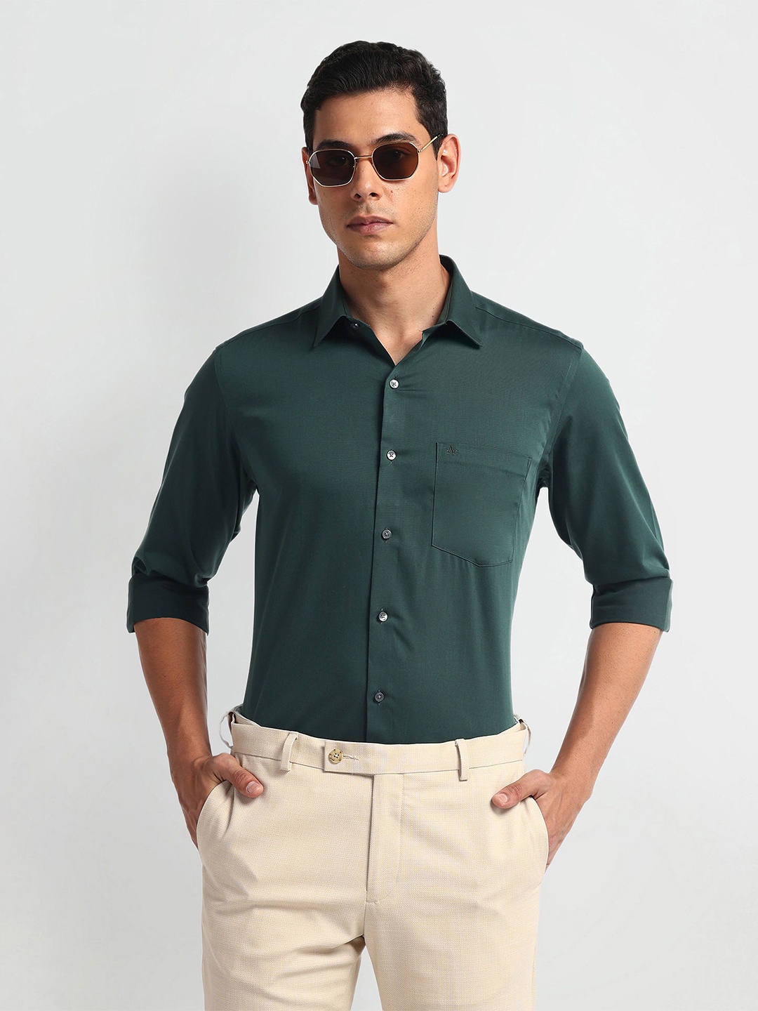 

Arrow Men Opaque Autopress Formal Shirt, Green