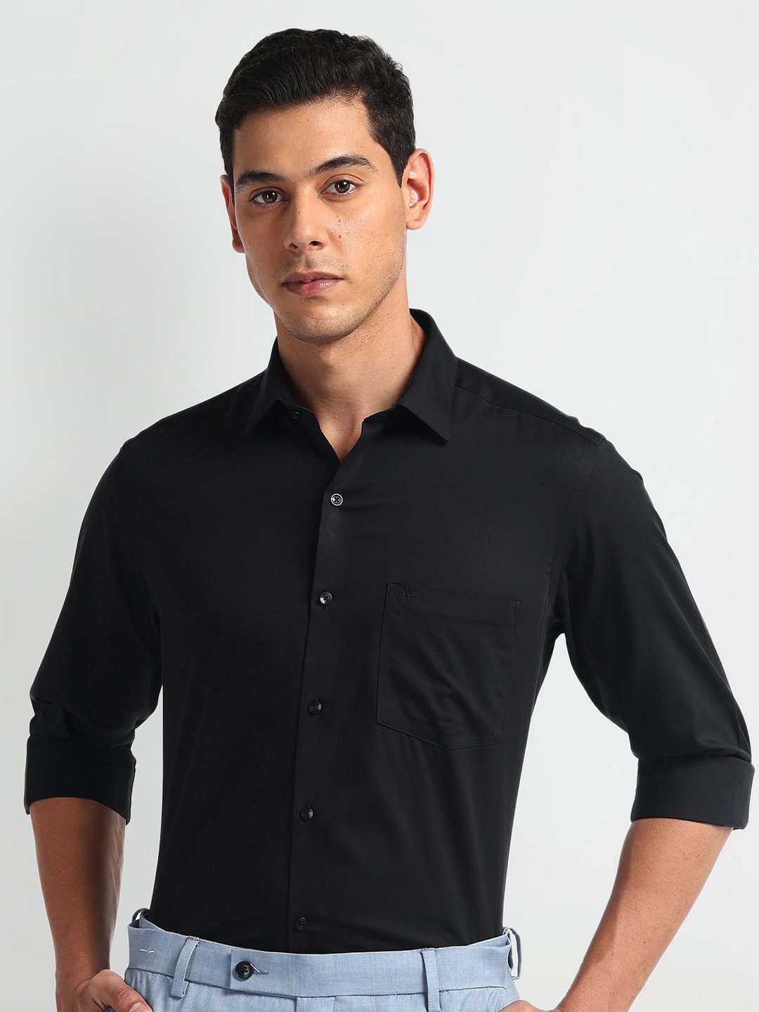

Arrow Men Opaque Autopress Formal cotton Shirt, Black