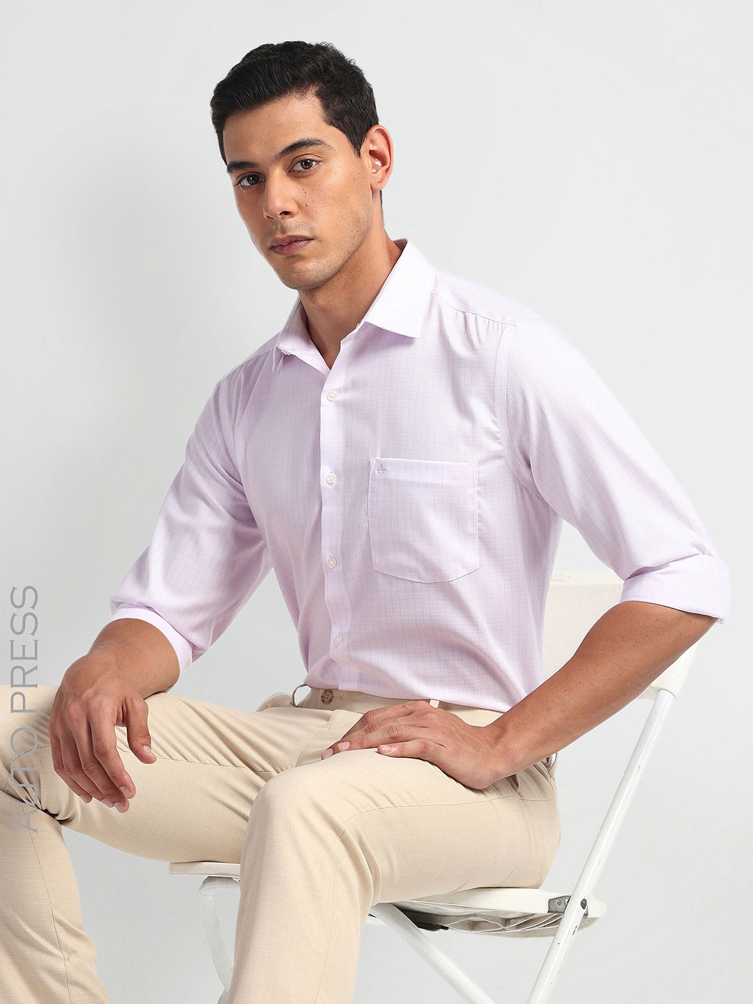 

Arrow Men Opaque Striped Autopress Formal Shirt, Pink