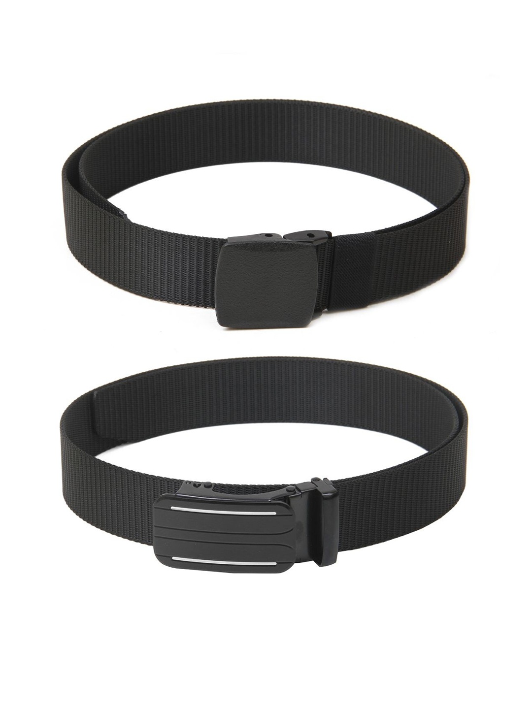 

Calvadoss Girls Set Of 2 Textured Belts, Black