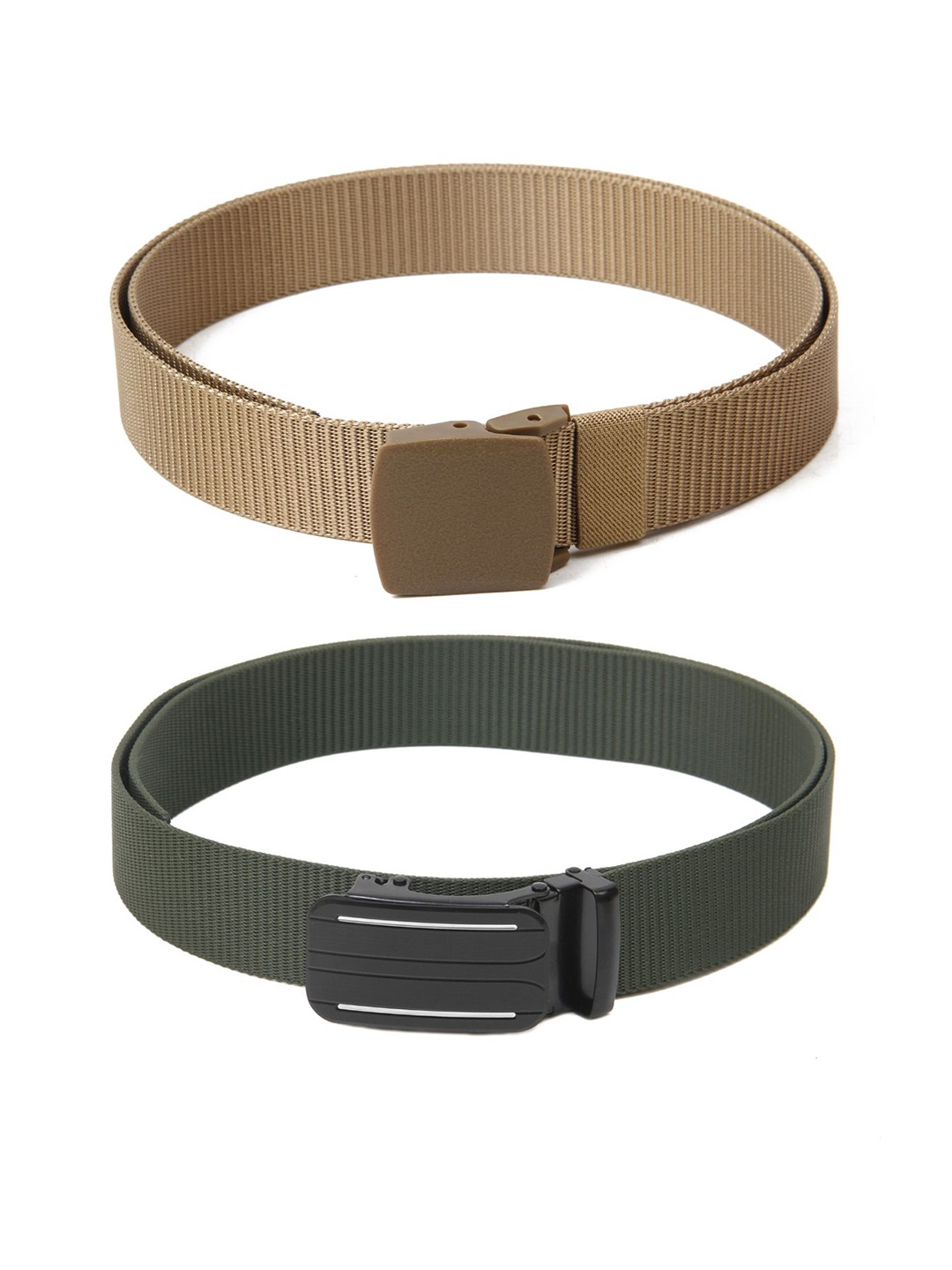 

Calvadoss Girls Textured Set Of 2 Belts, Beige