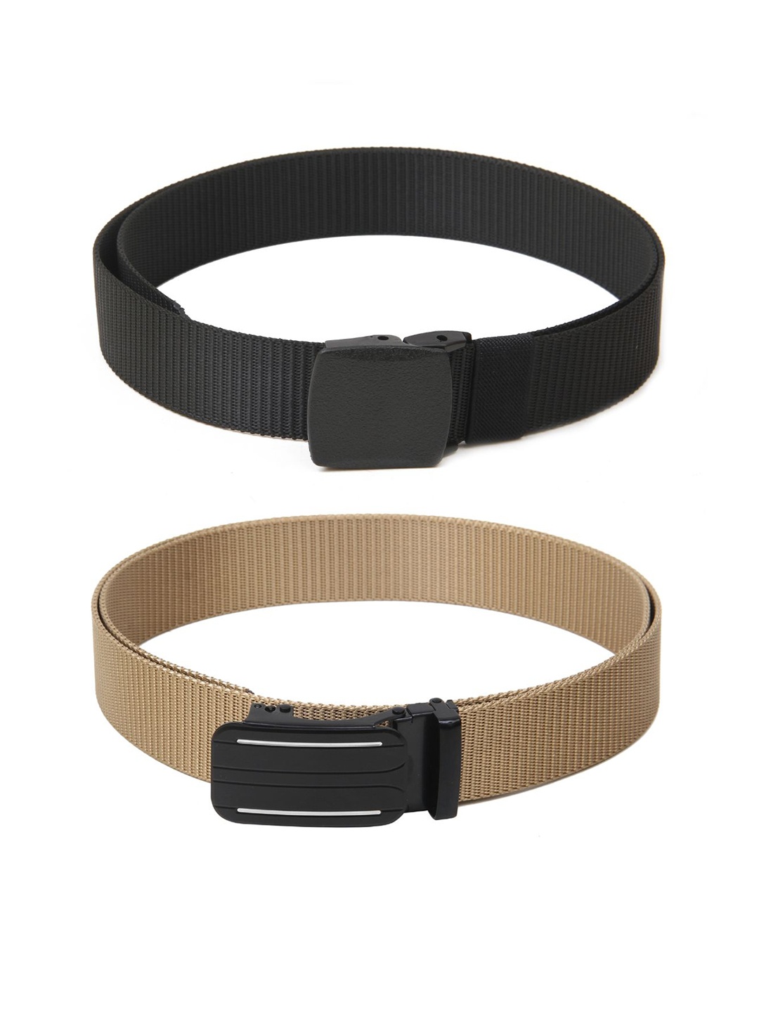 

Calvadoss Girls Set Of 2 Textured Belts, Black