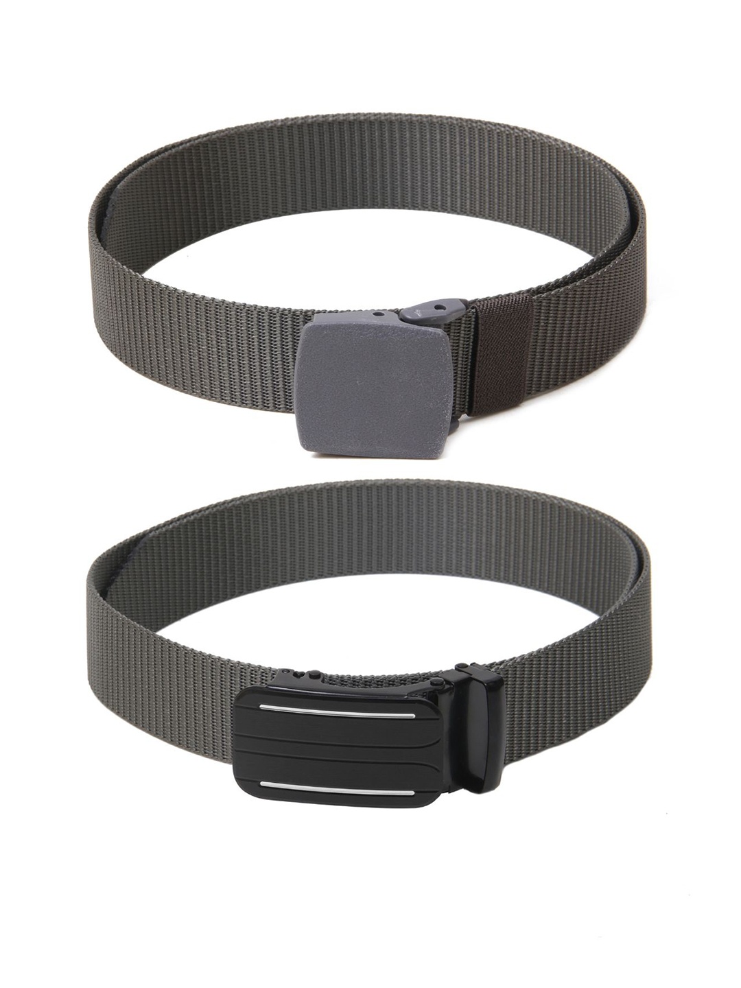 

Calvadoss Girls Set Of 2 Textured Belts, Grey