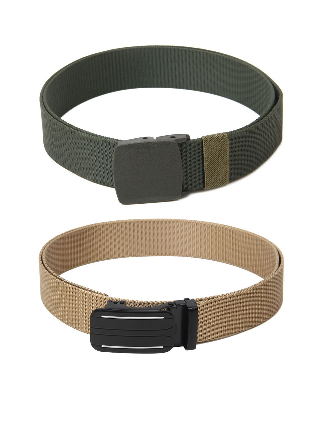 

Calvadoss Girls Set Of 2 Textured Canvas Belts, Green