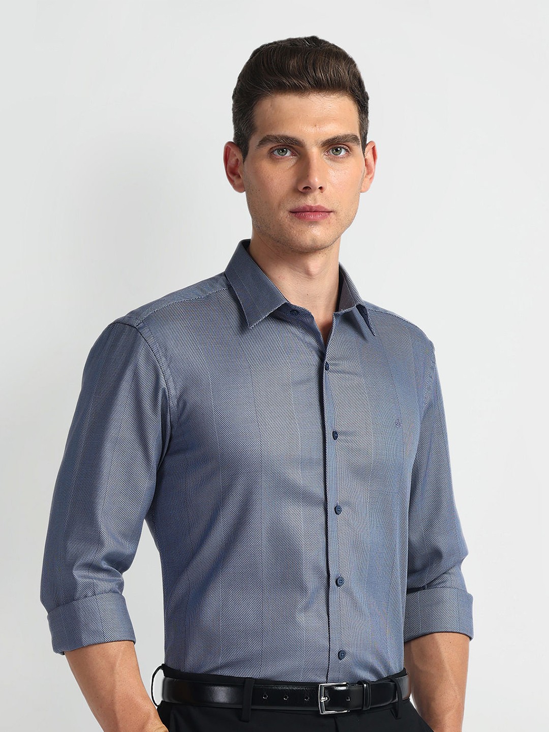 

Arrow New York Men Slim Fit Opaque Formal Shirt, Blue